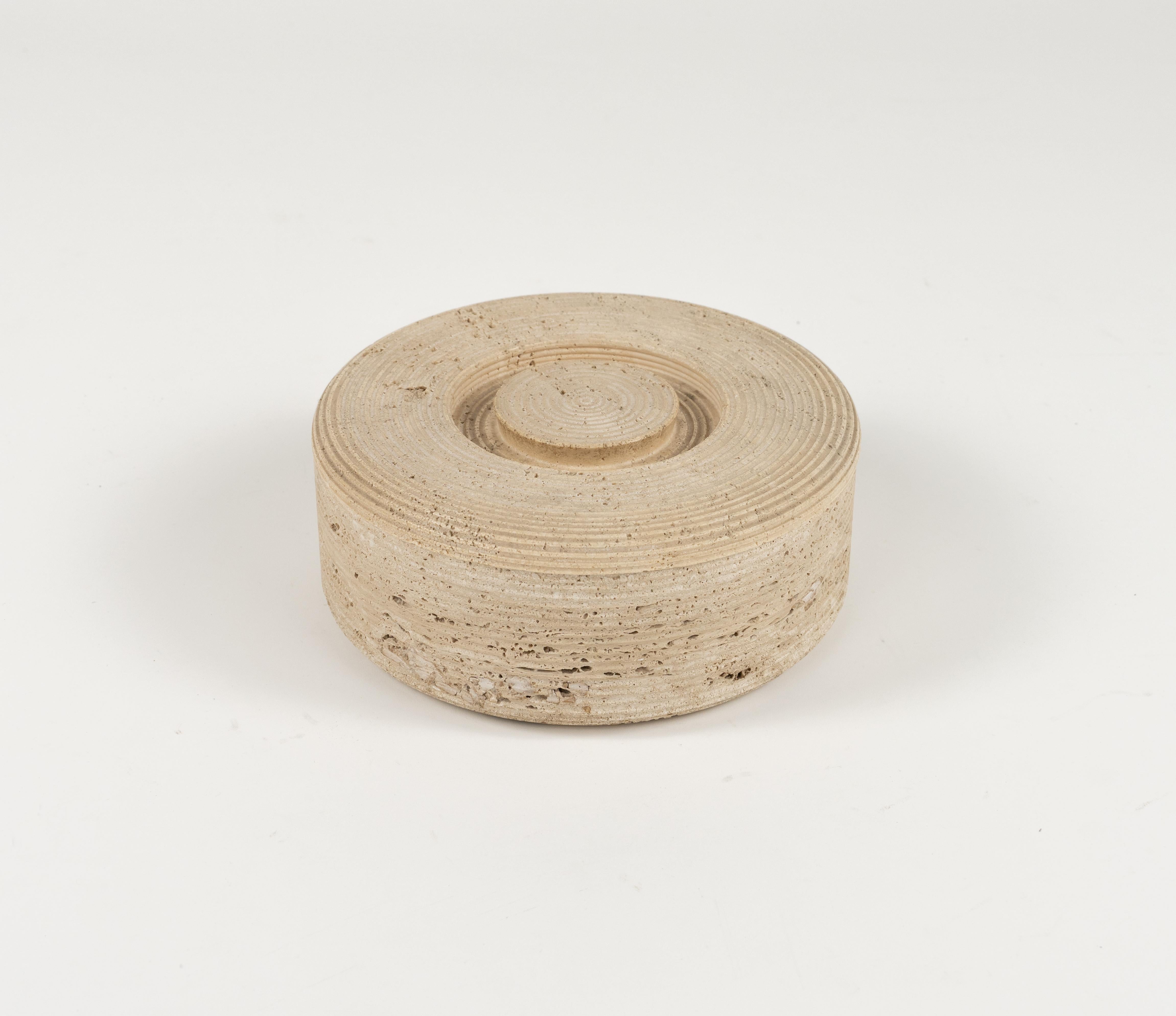 Italian Travertine Box Pier Alessandro Giusti and Egidio Di Rosa for Up & Up Italy 1970s For Sale