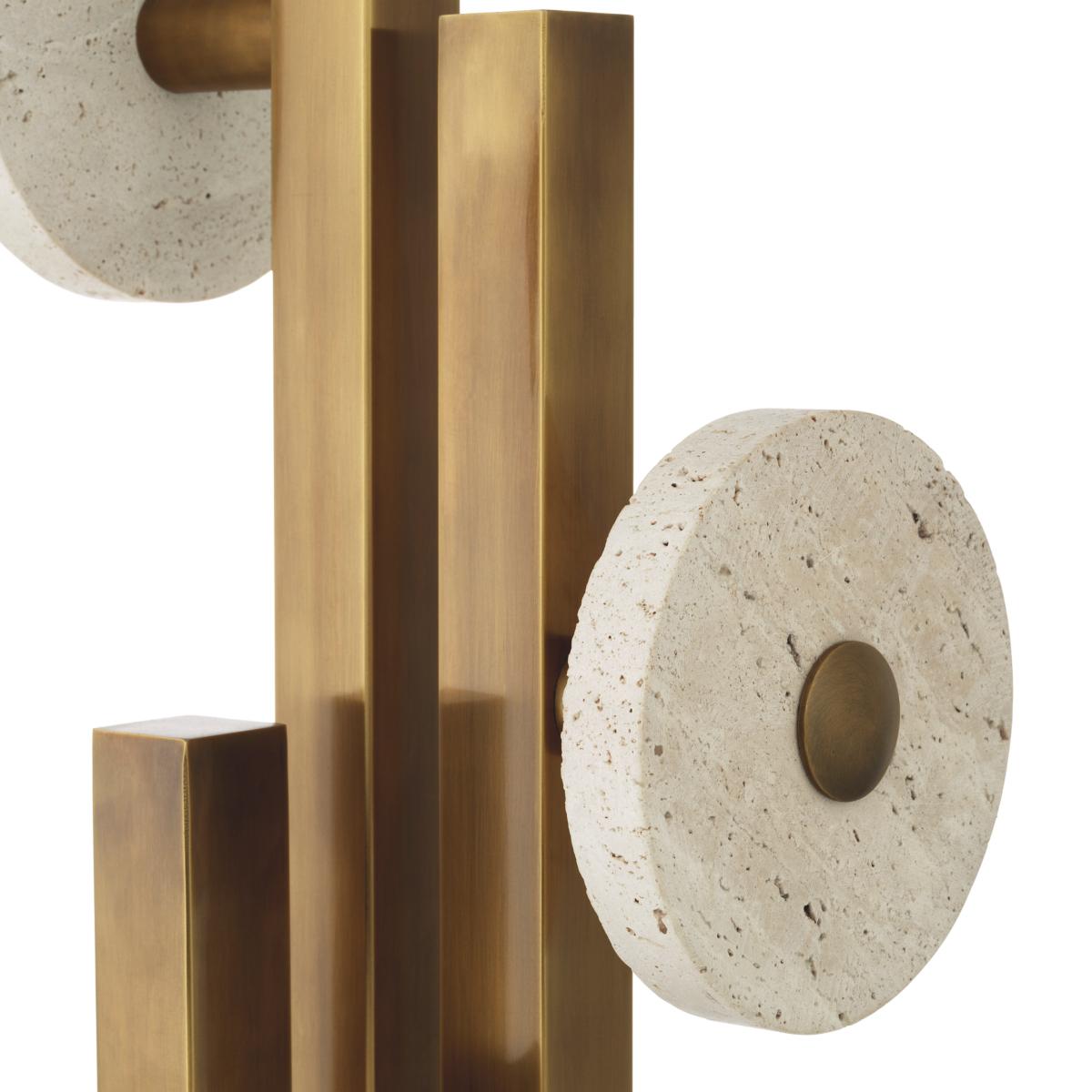 Travertine Brass Coatrack For Sale 1