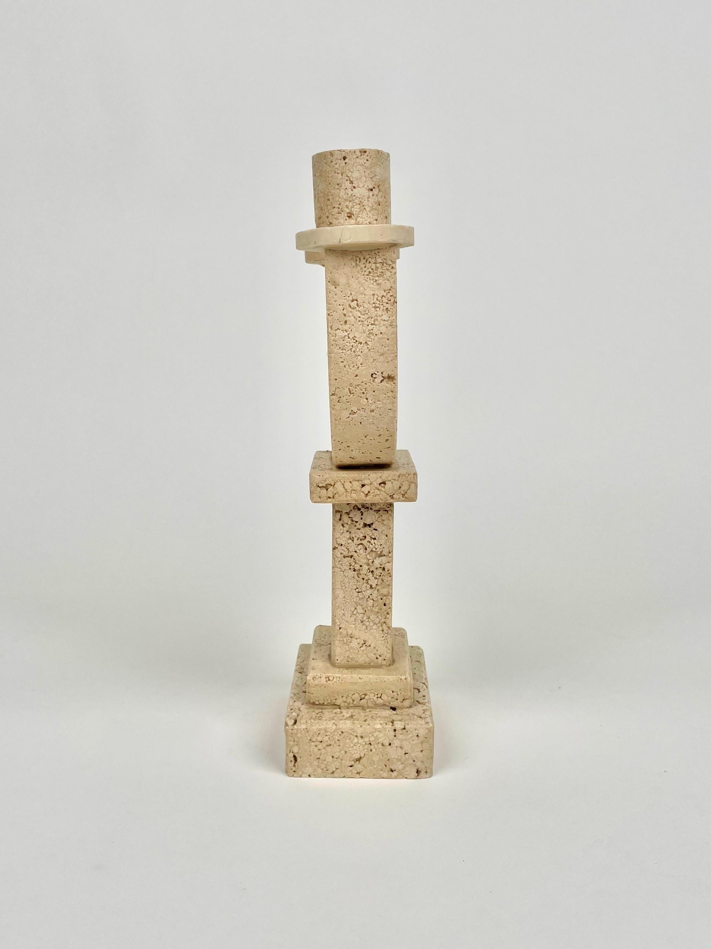 Travertine Candle Holder by Fratelli Mannelli, Italy, 1970s 3