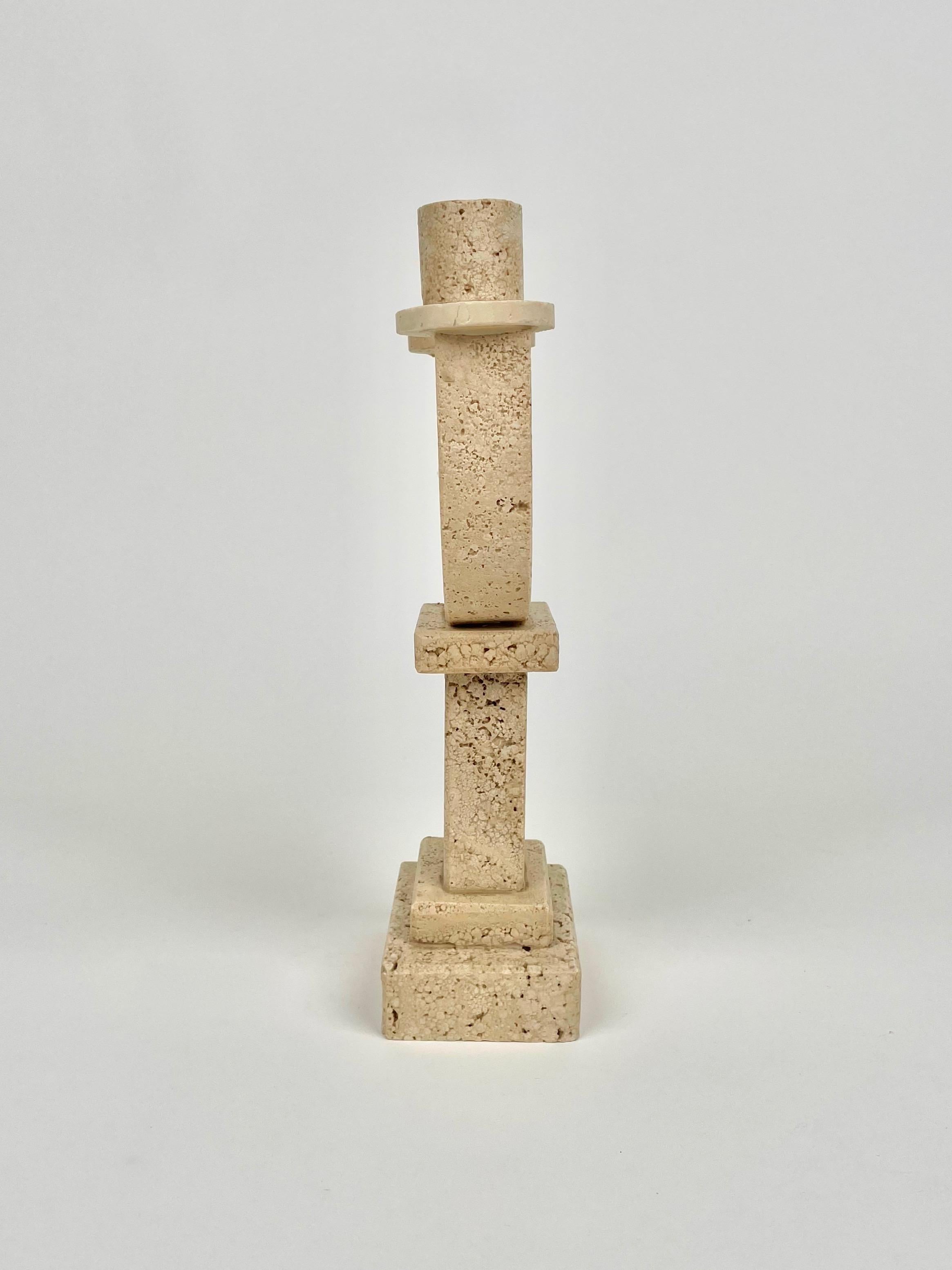 Travertine Candle Holder by Fratelli Mannelli, Italy, 1970s 3