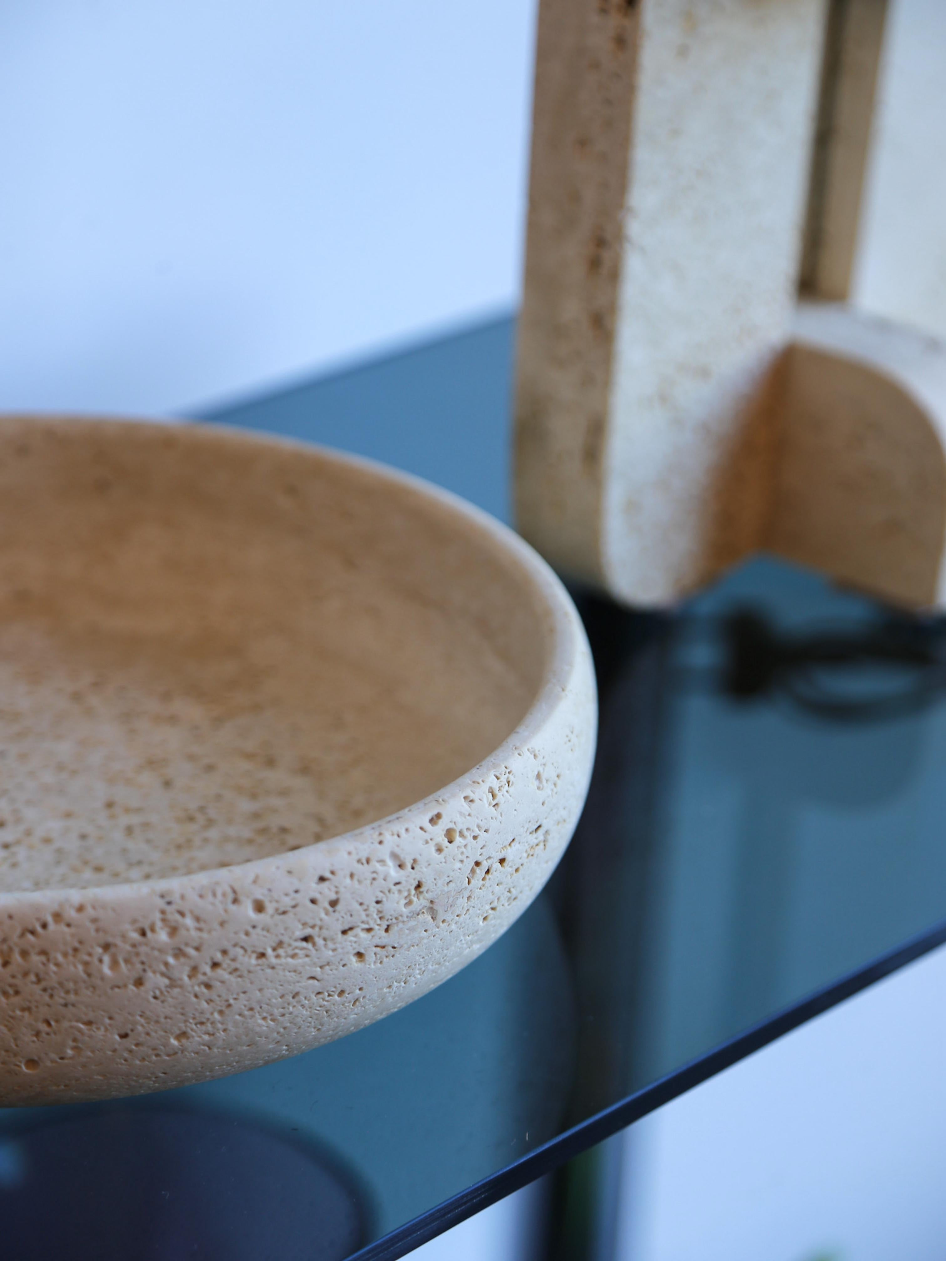 Italian Travertine Centrepiece Bowl by Fratelli Mannelli For Sale