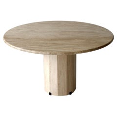 Travertine Circle Table by Stone International