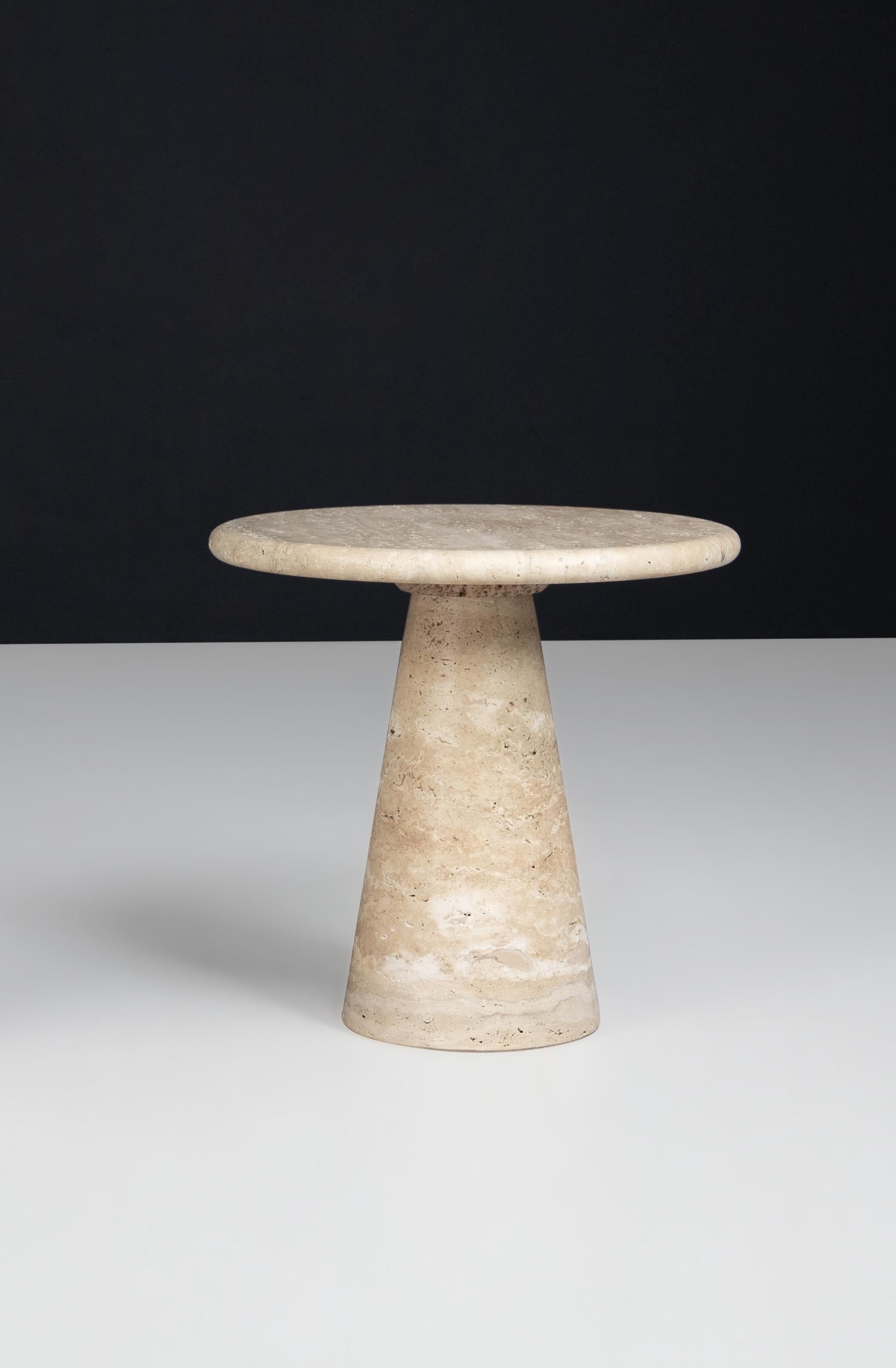 Travertine Circular Side Tables or Coffee Tables, Italy, 1980s  For Sale 4