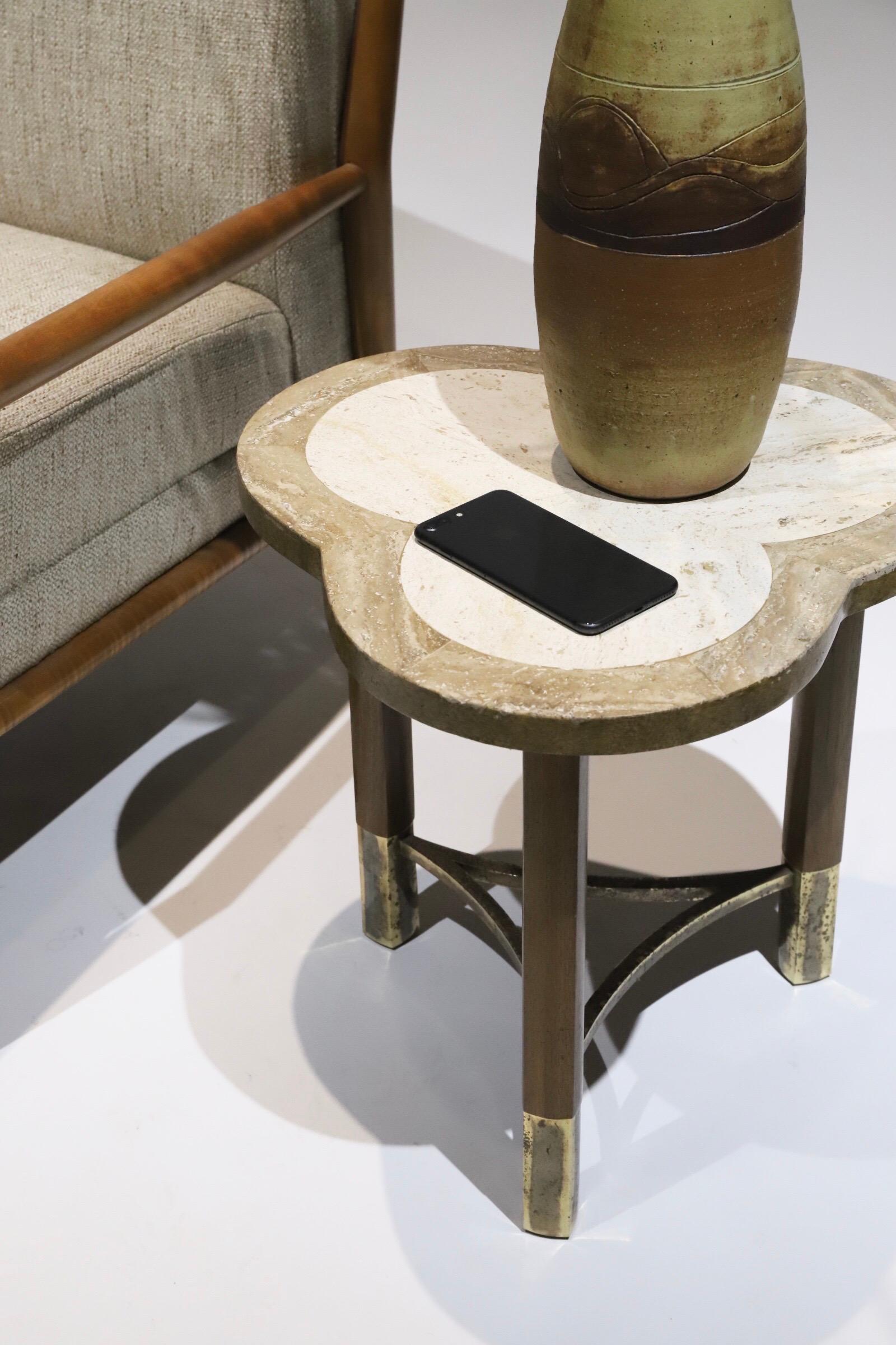 Travertine Clover Side Table 8