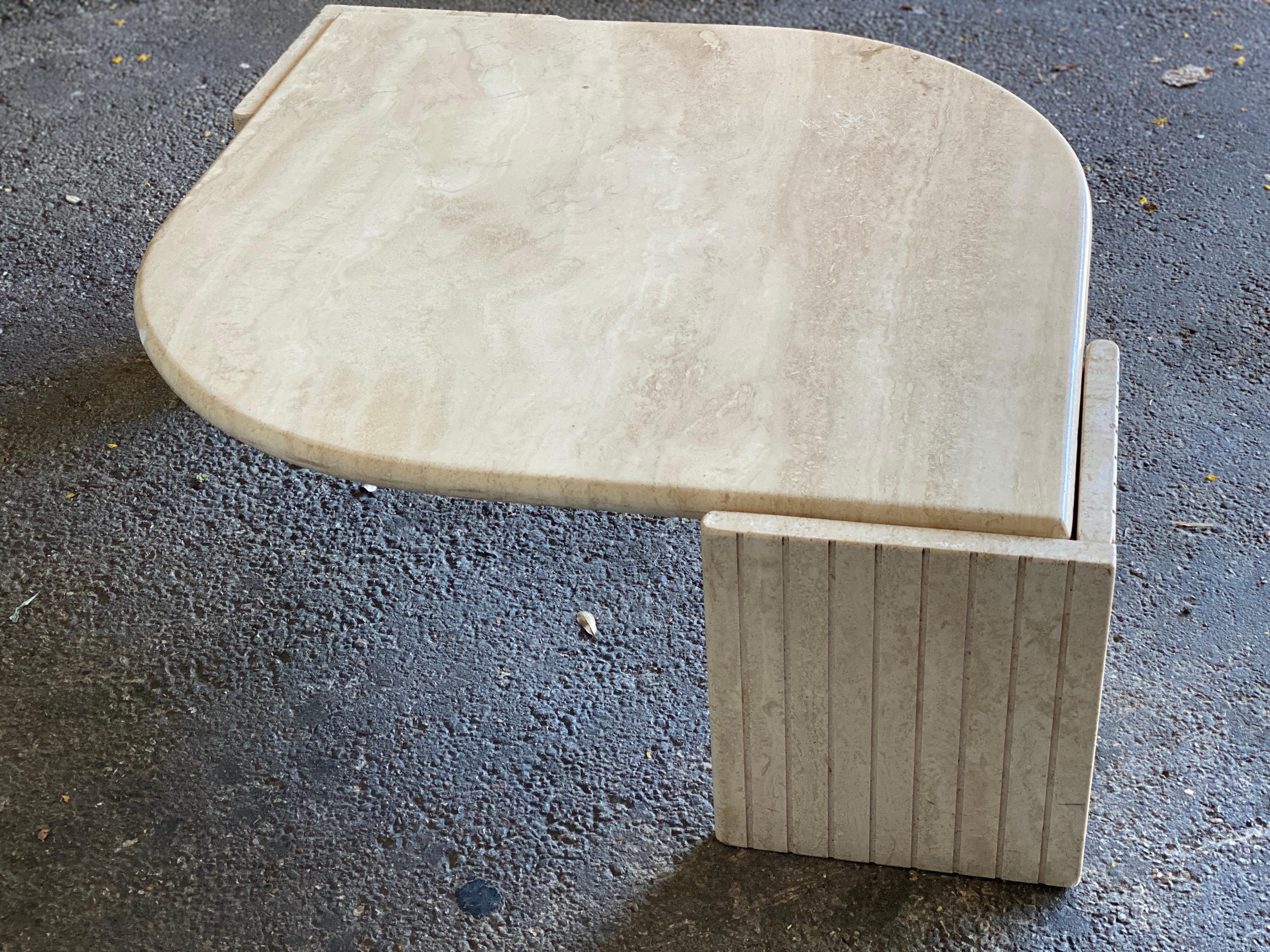 Travertine Cocktail Table, 1970 In Good Condition In Austin, TX