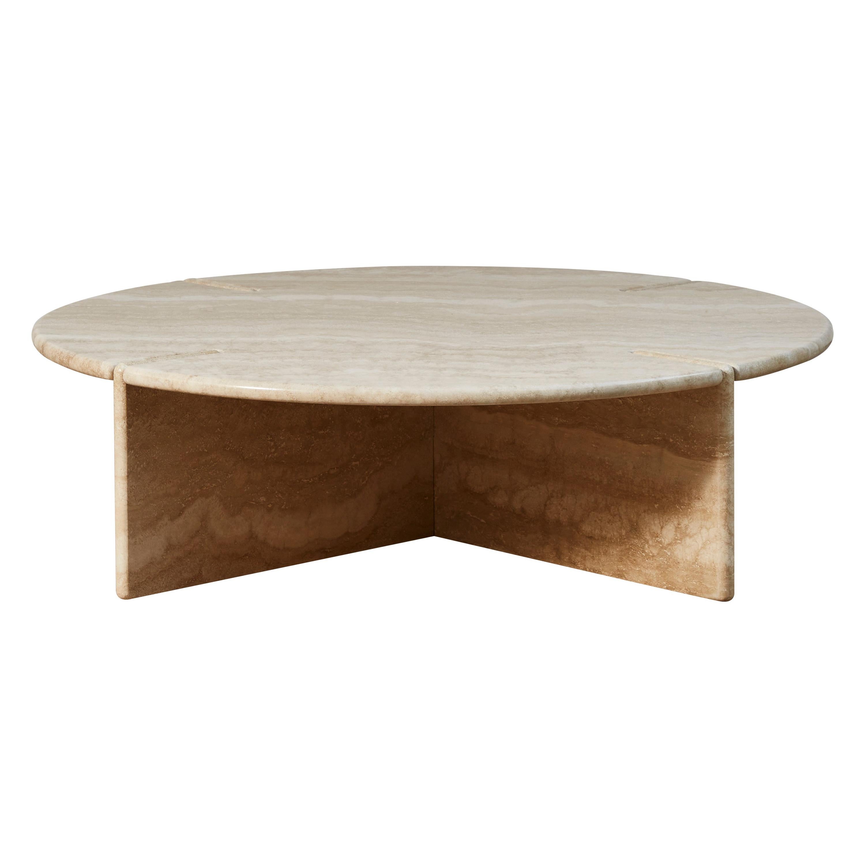 Travertine Cocktail Table by Studio Glustin For Sale