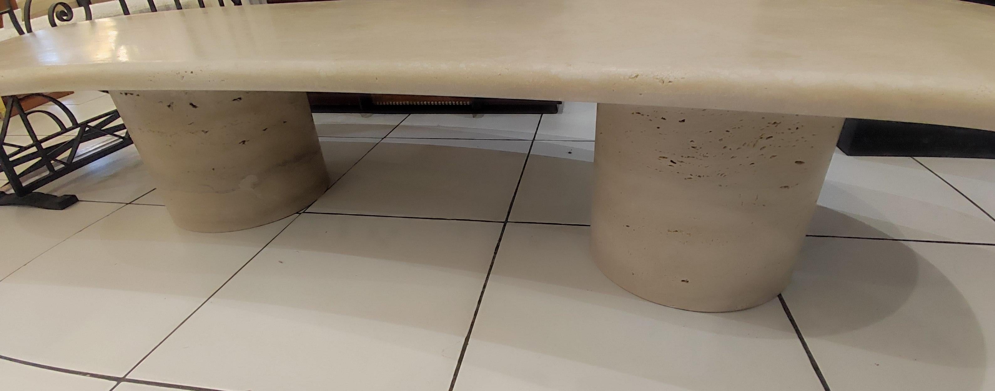 Travertine cocktail table circa 80' For Sale 6