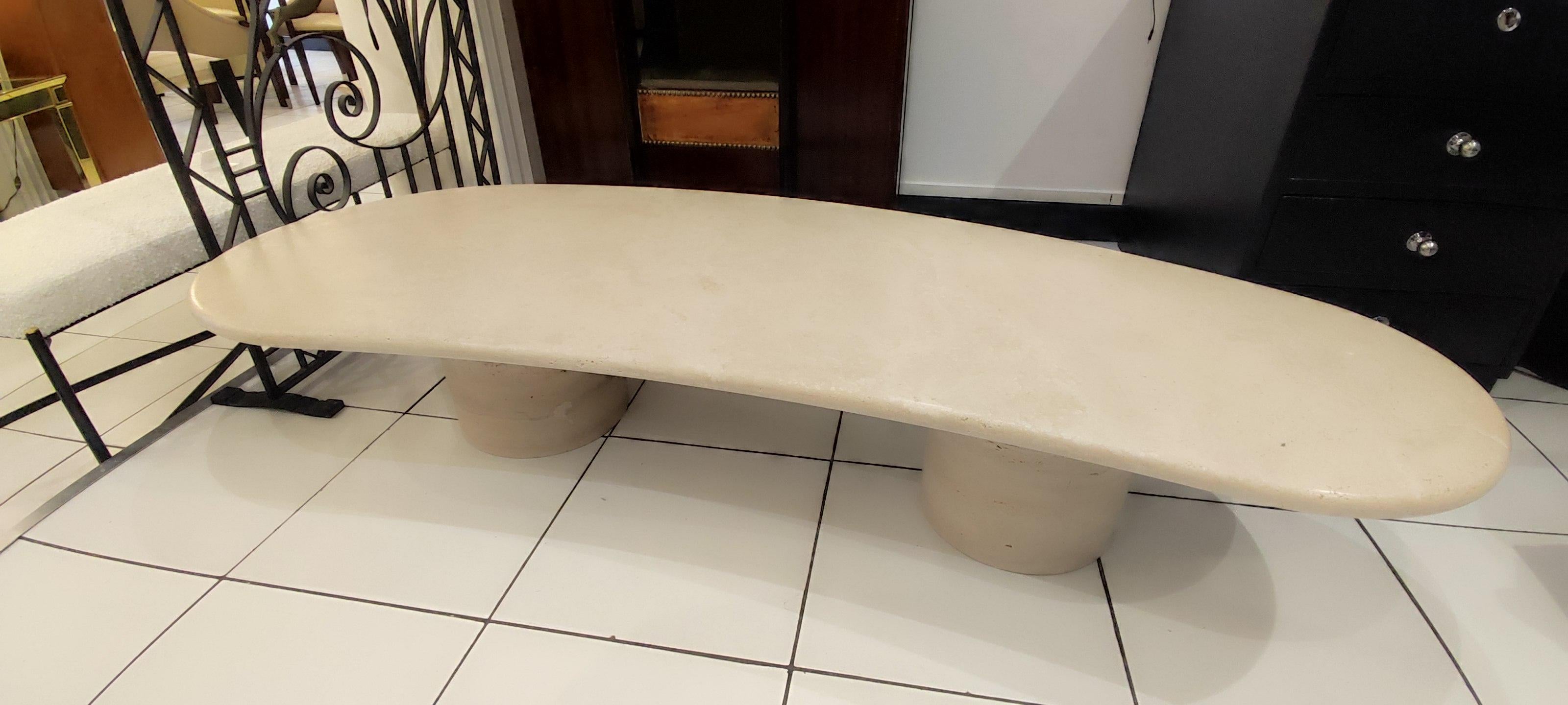 Travertine cocktail table circa 80' For Sale 7