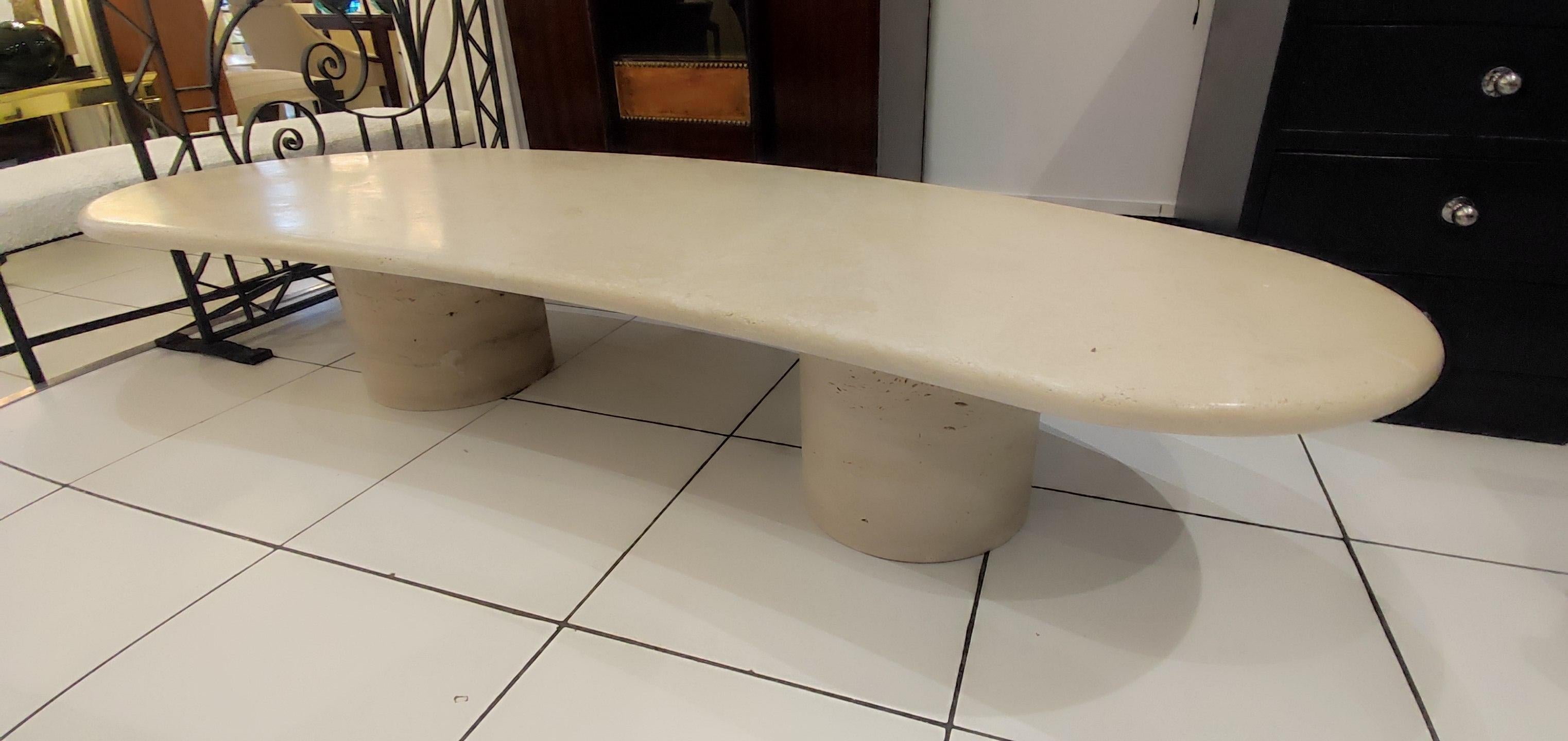 Travertine cocktail table circa 80' For Sale 8