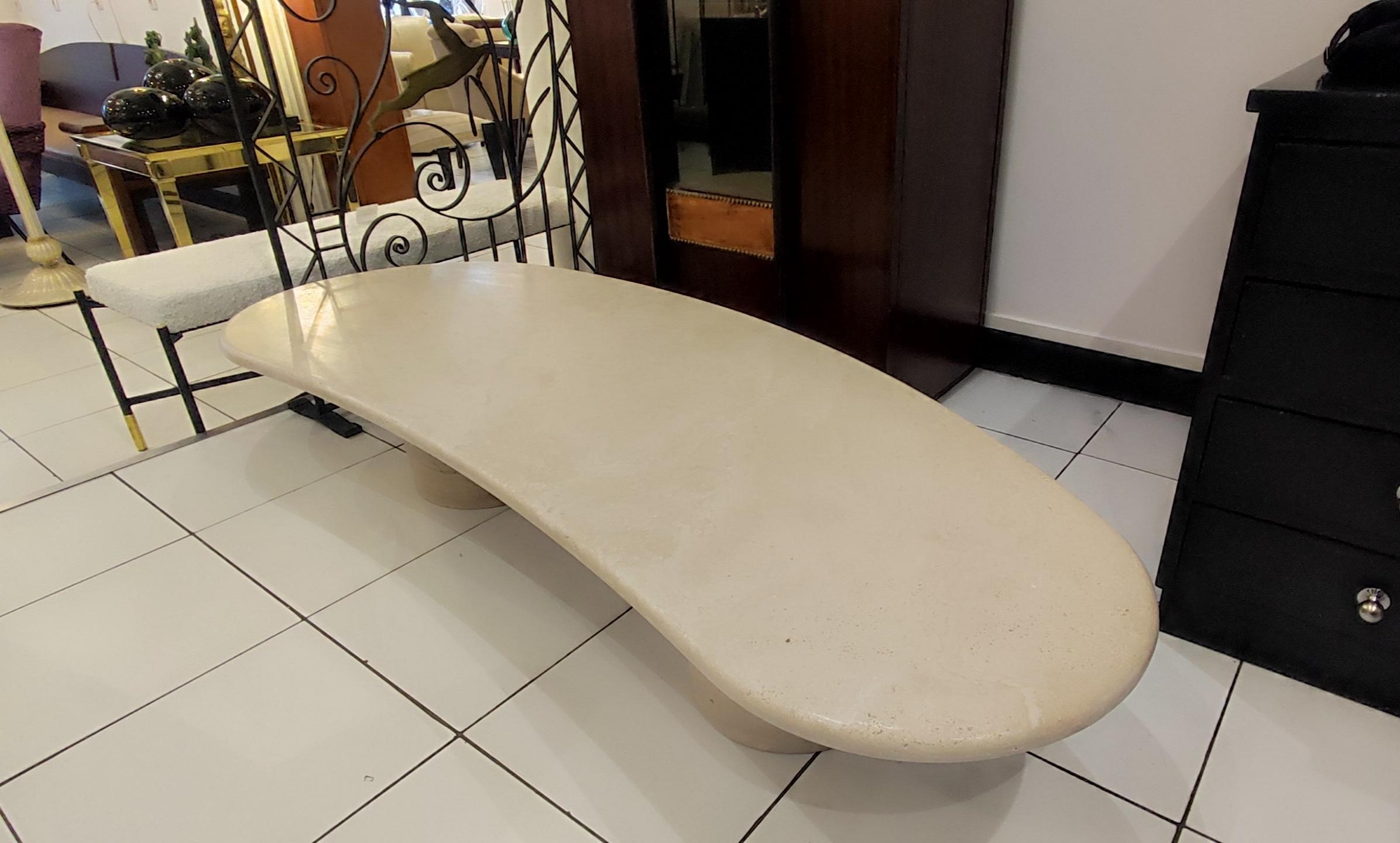 Late 20th Century Travertine cocktail table circa 80' For Sale