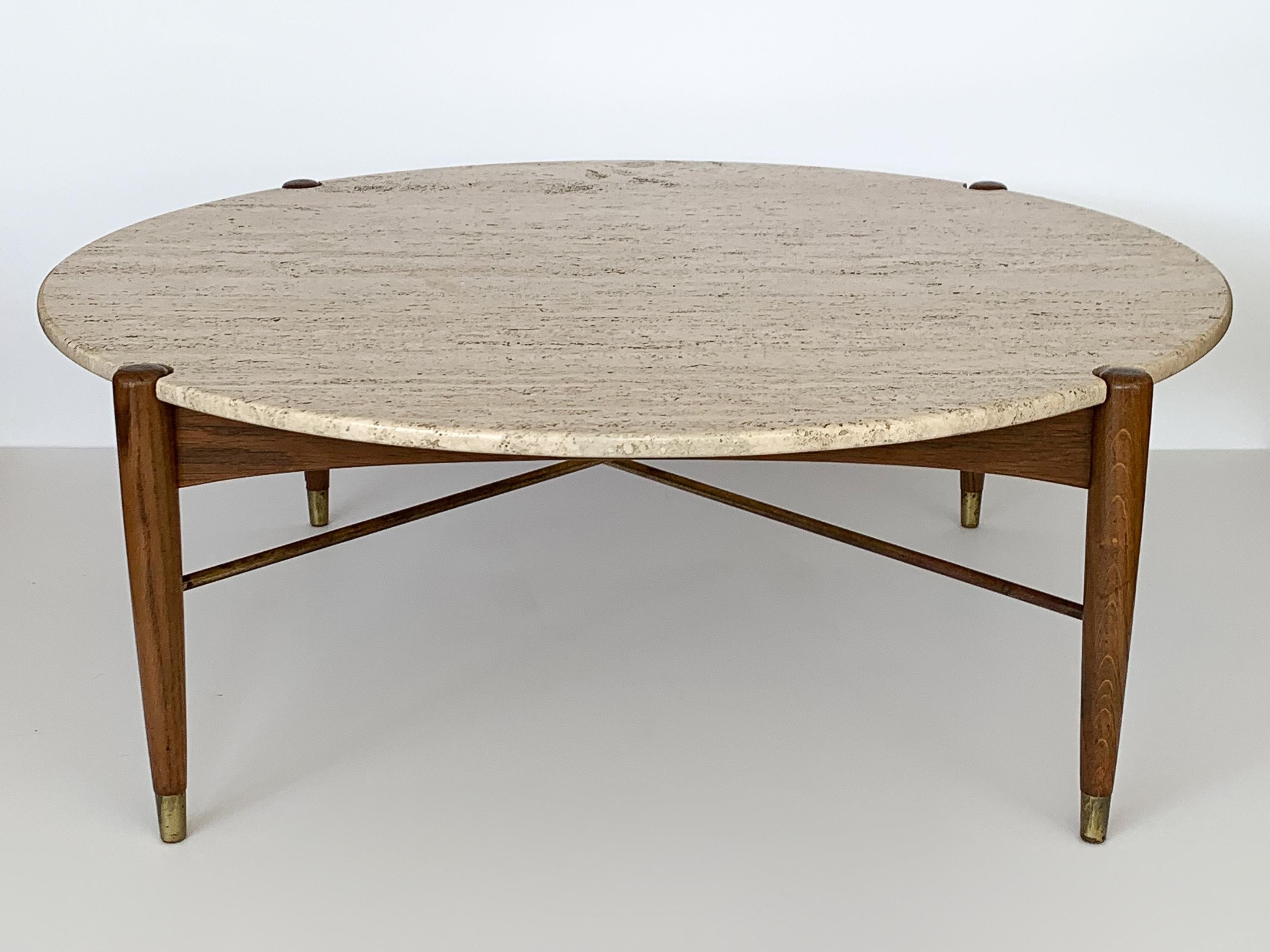 Couchtisch aus Travertin von Folke Ohlsson für DUX Schweden (Schwedisch)