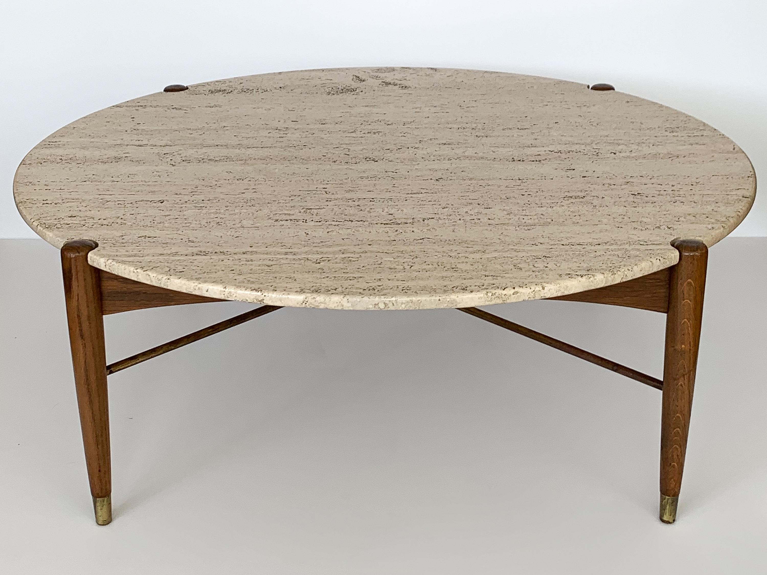 Mid-Century Modern Travertine Coffee Table by Folke Ohlsson for DUX Sweden