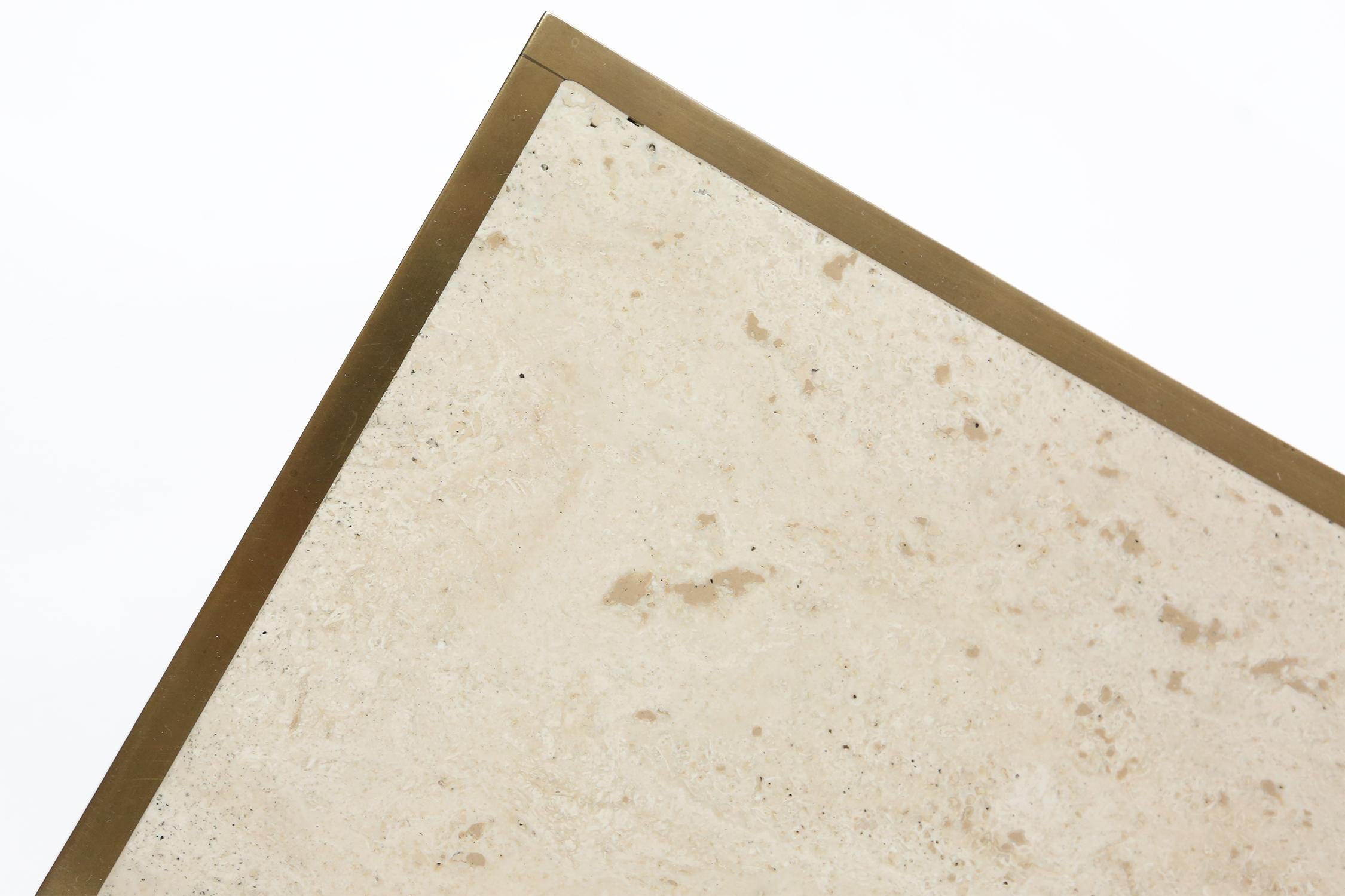 Late 20th Century Travertine Coffee or Cocktail table by Willy Rizzo, circa 1970 For Sale