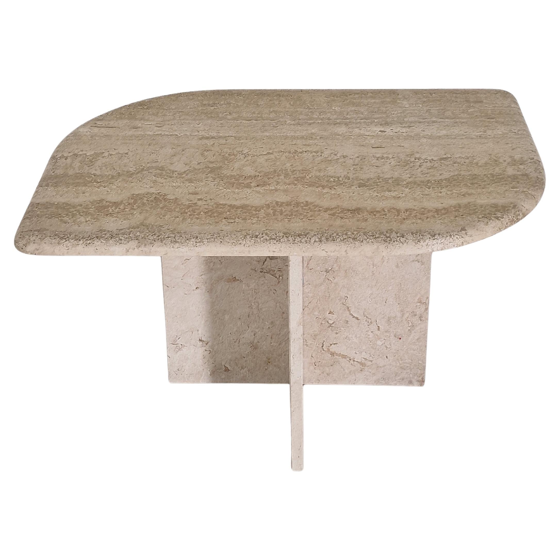 Table basse ou d'appoint en travertin en forme de goutte d'eau, Italie, années 1980