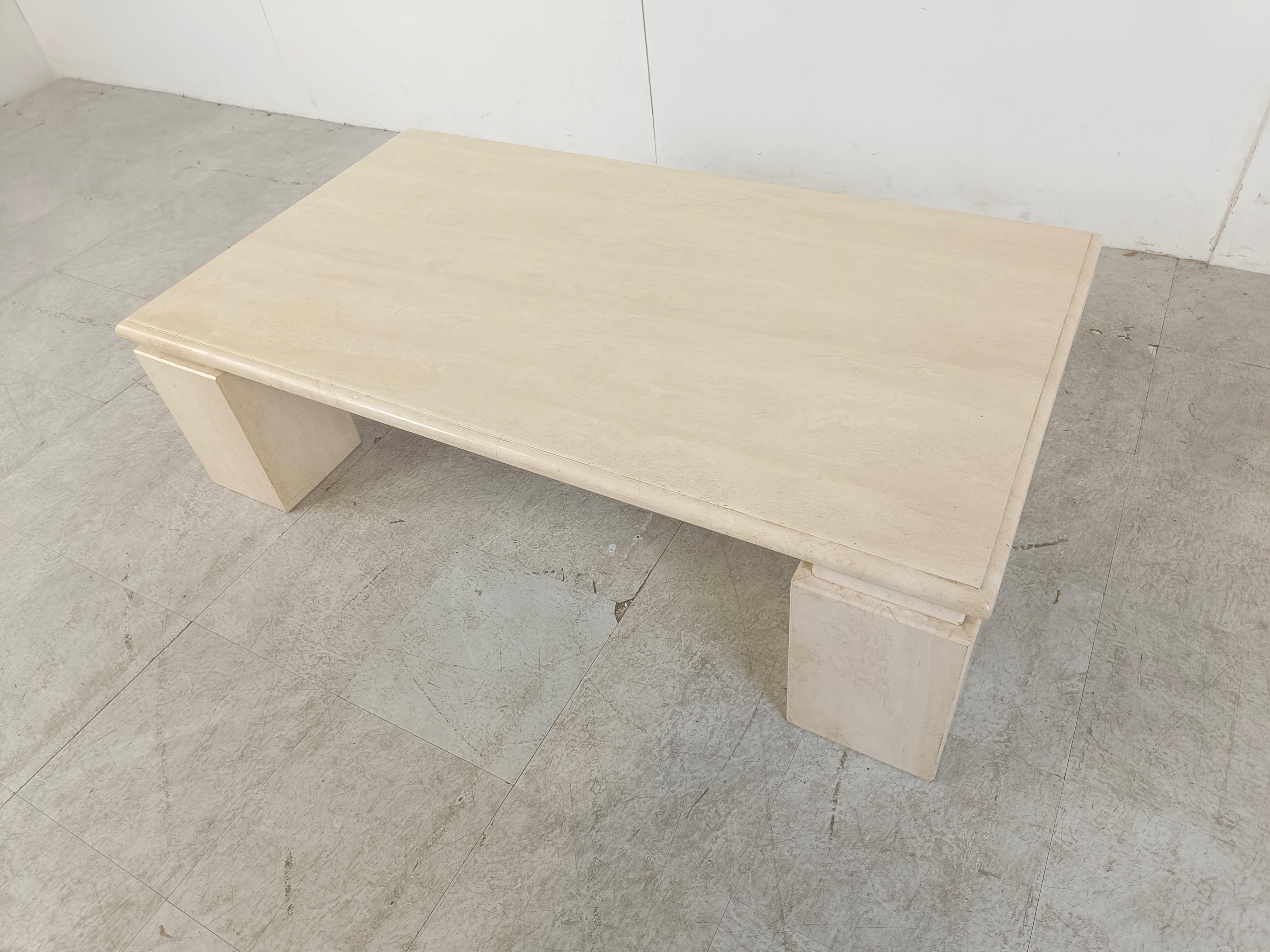 Travertine Coffee Table 1970s, Italy For Sale 4