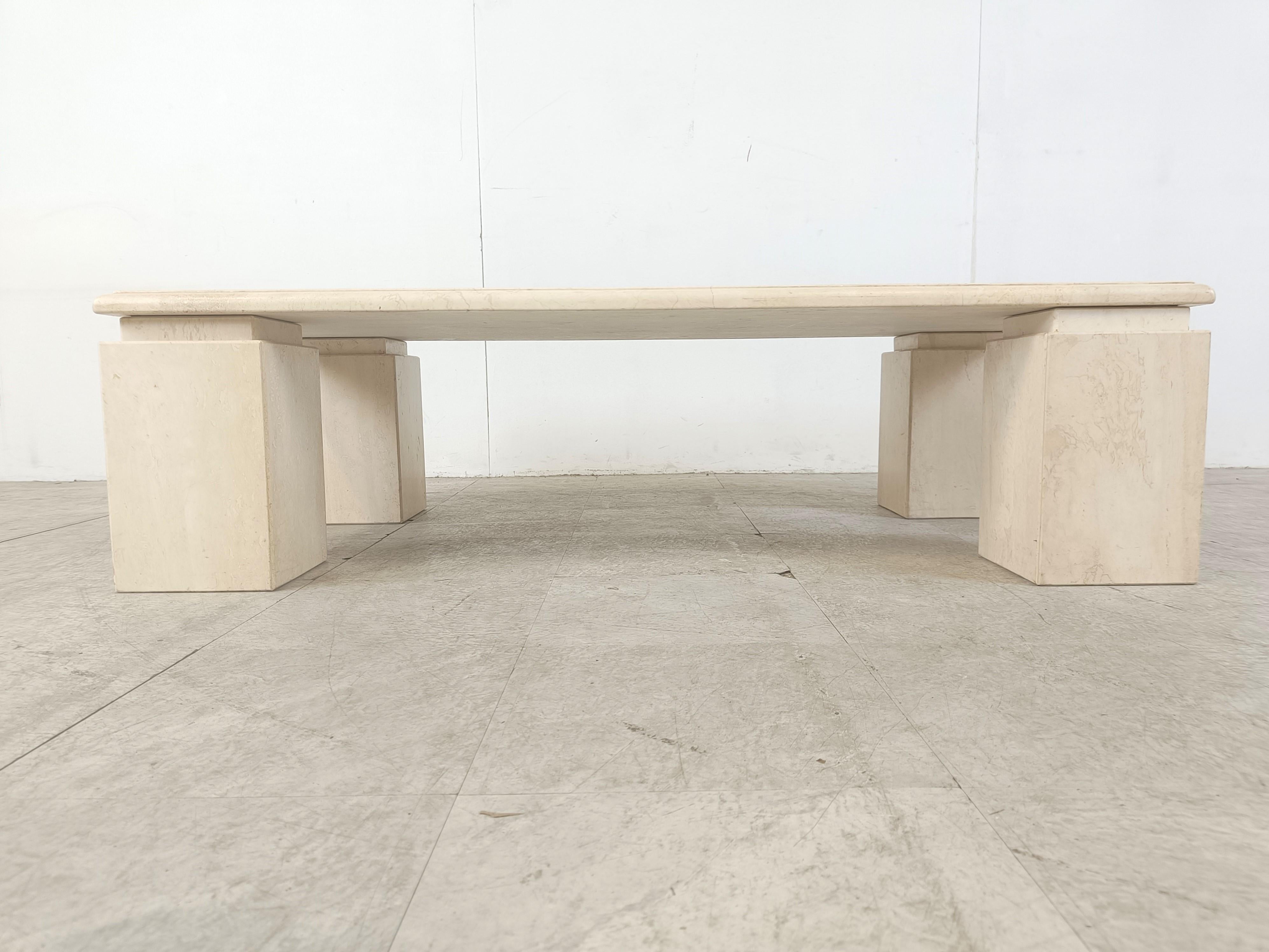 Travertine Coffee Table 1970s, Italy In Good Condition For Sale In HEVERLEE, BE