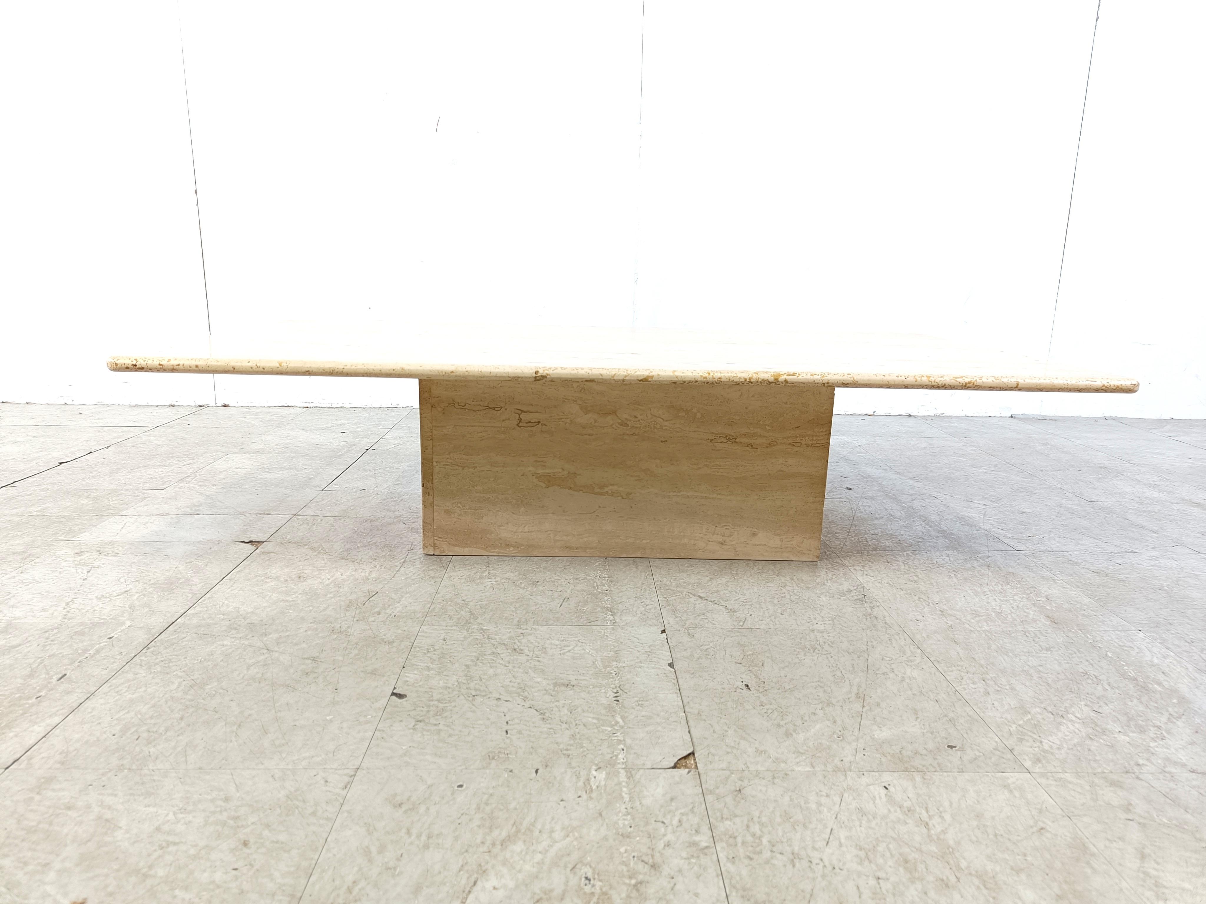 Late 20th Century Travertine Coffee Table 1970s, Italy For Sale
