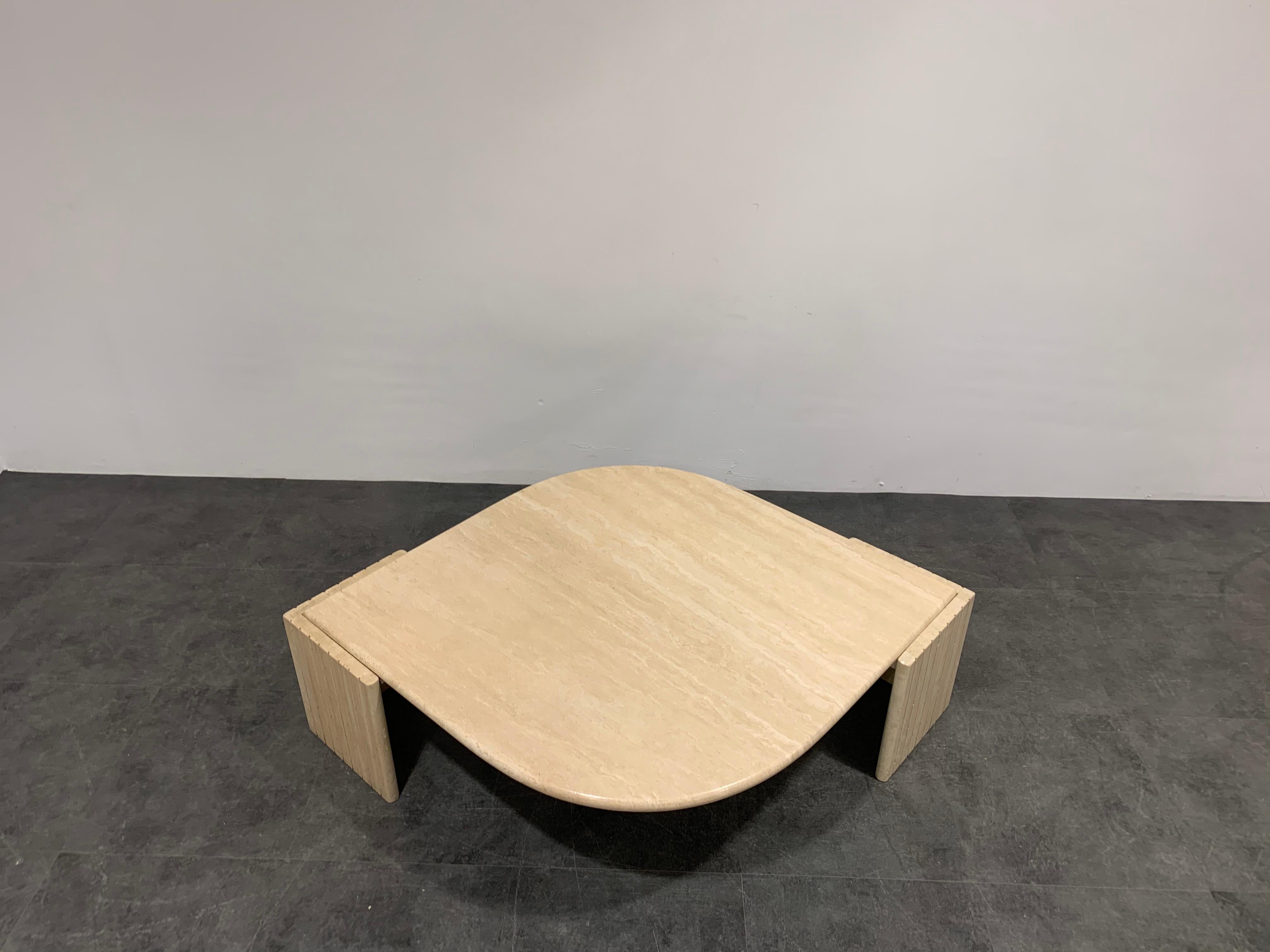 Late 20th Century Travertine Coffee Table, 1970s, Italy