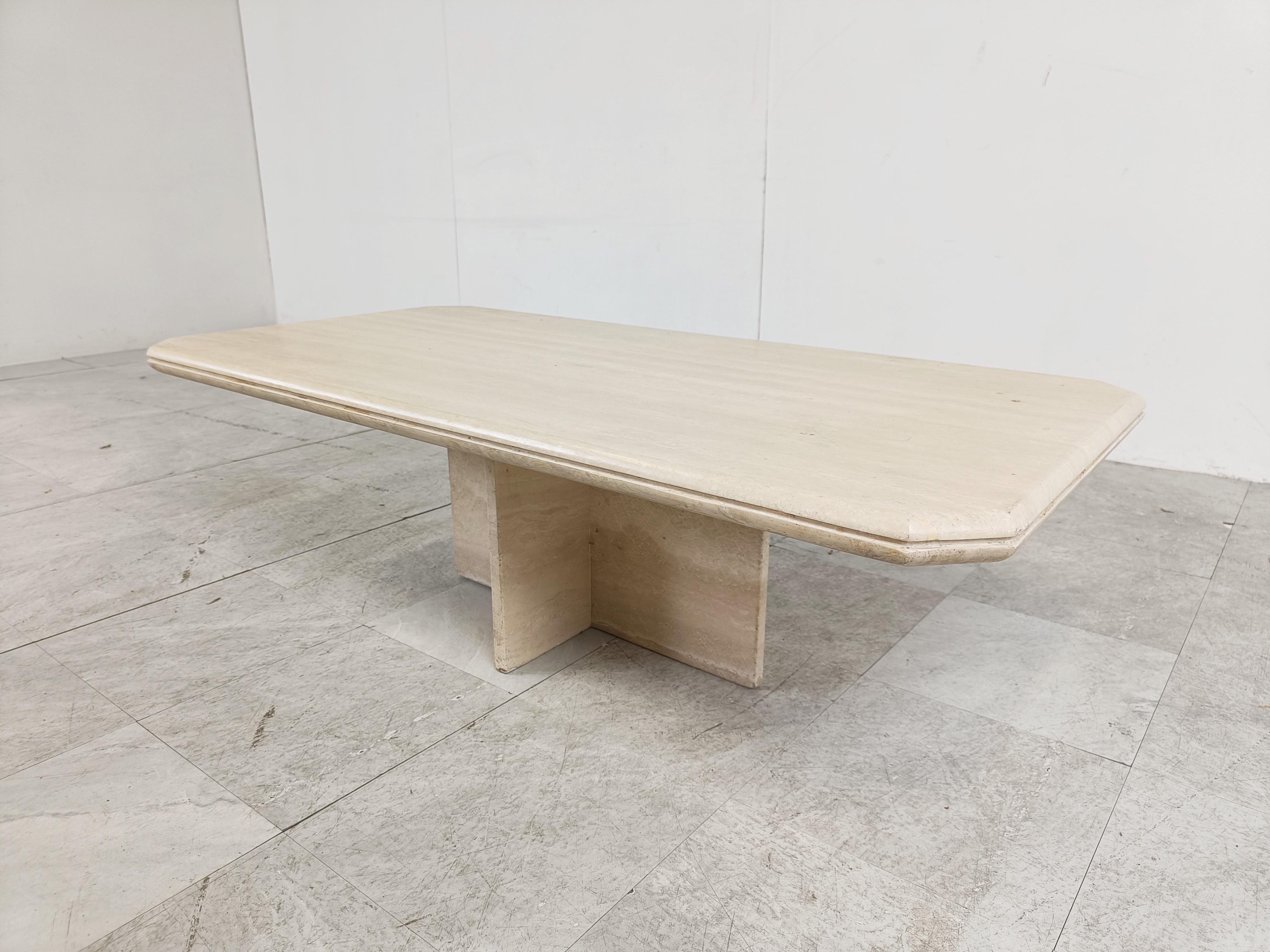 Late 20th Century Travertine Coffee Table 1970s, Italy