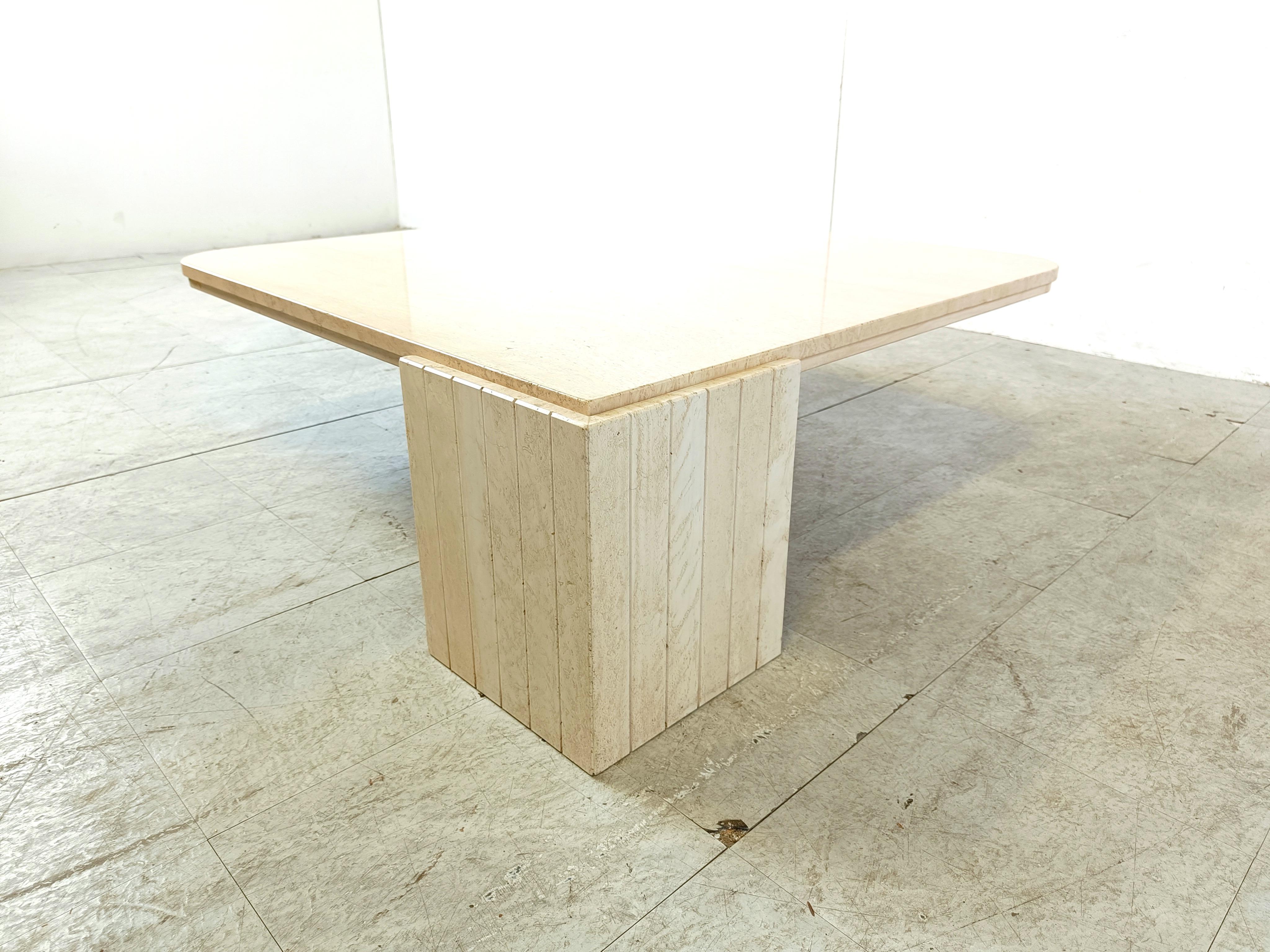 Late 20th Century Travertine Coffee Table 1970s, Italy For Sale