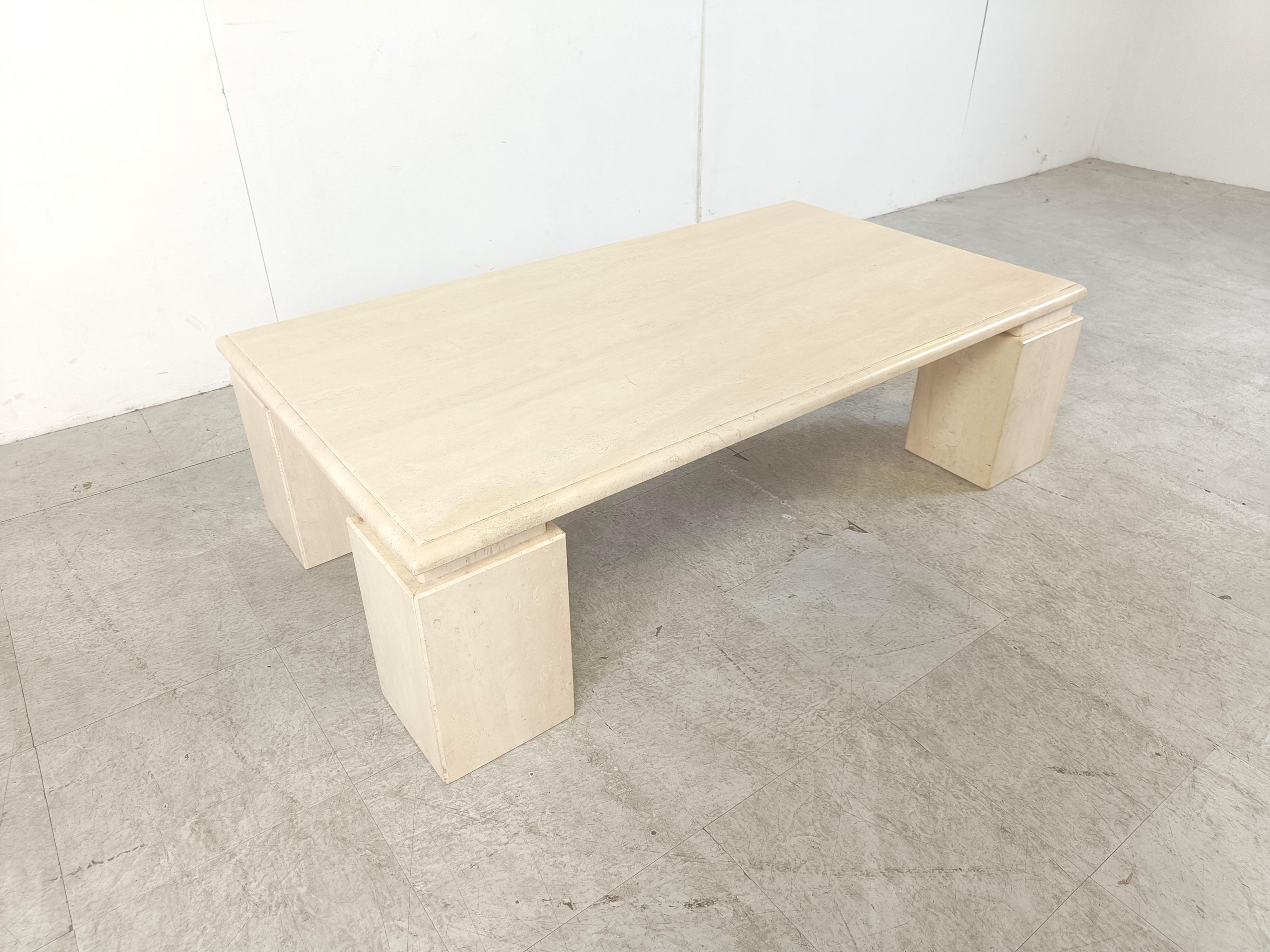 Travertine Coffee Table 1970s, Italy For Sale 1