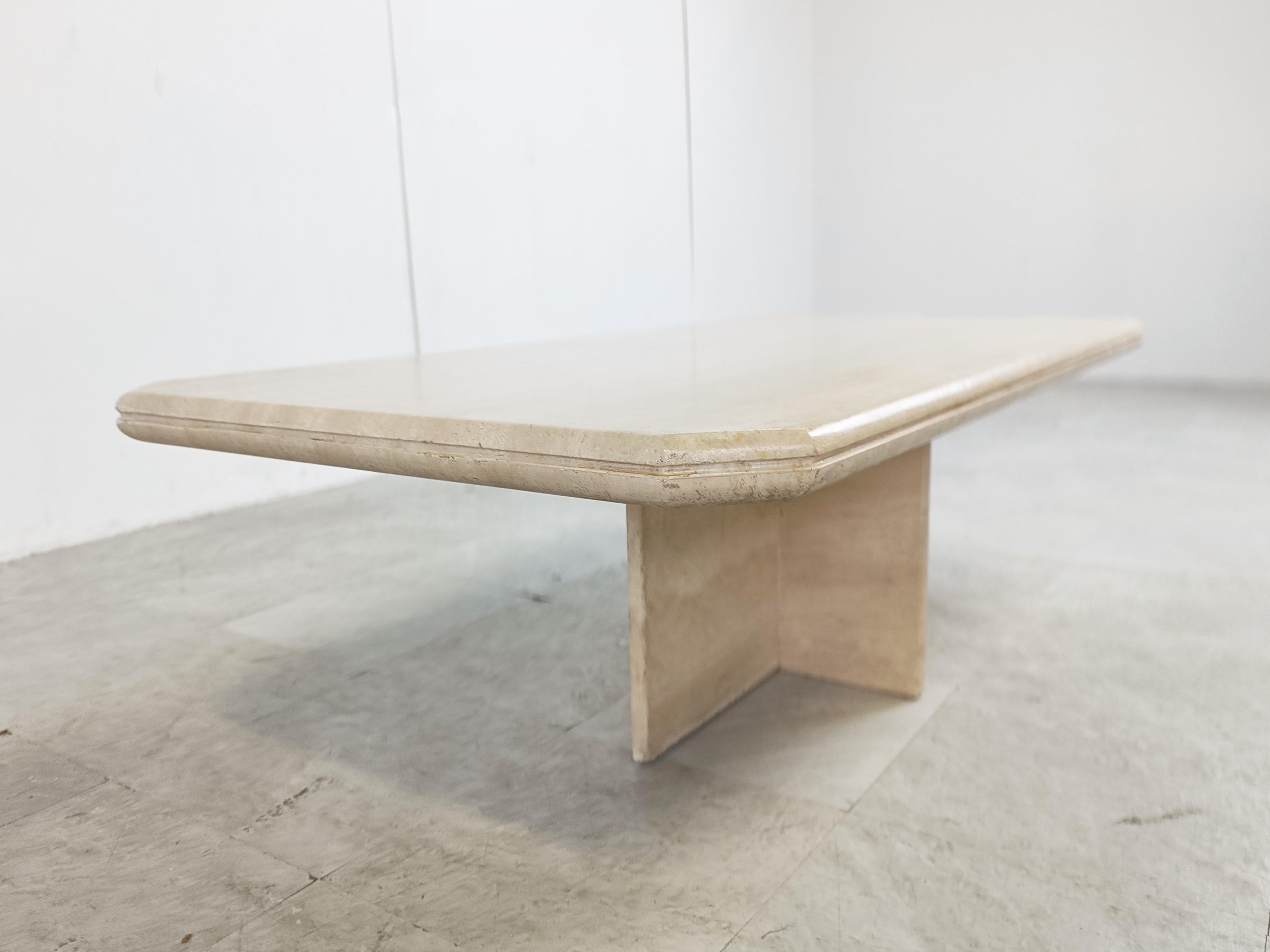 Travertine Coffee Table 1970s, Italy 2