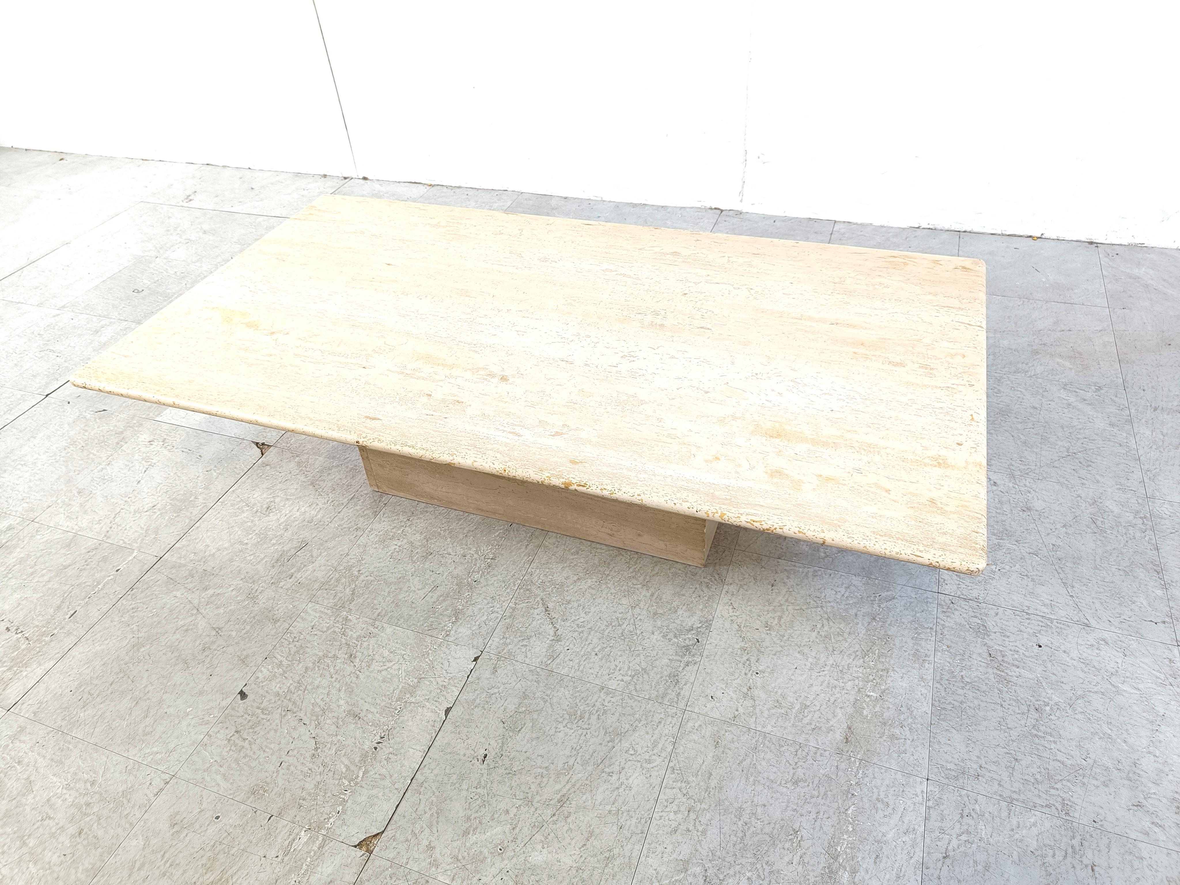 Travertine Coffee Table 1970s, Italy For Sale 3
