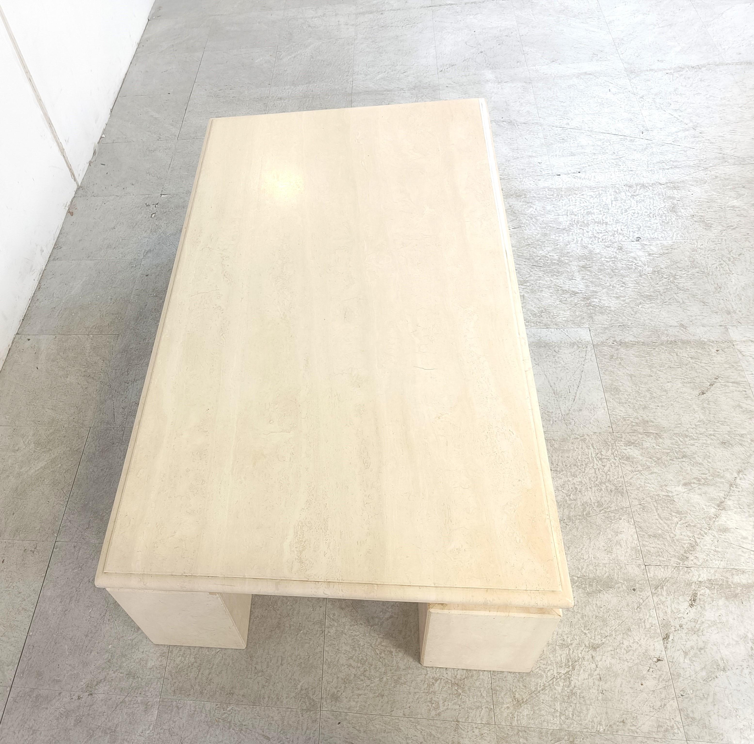 Travertine Coffee Table 1970s, Italy For Sale 3