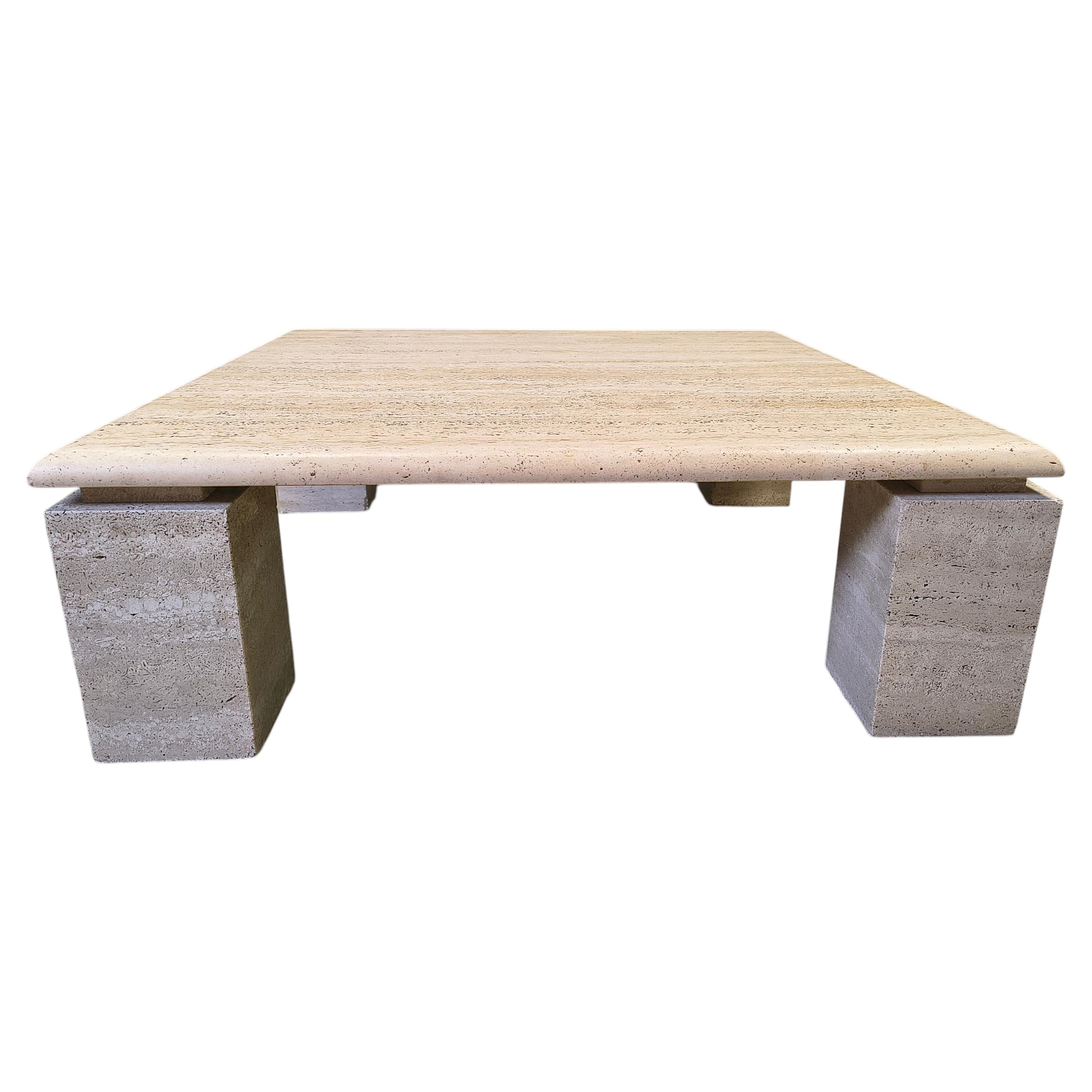 Travertine Coffee Table 1970s, Italy