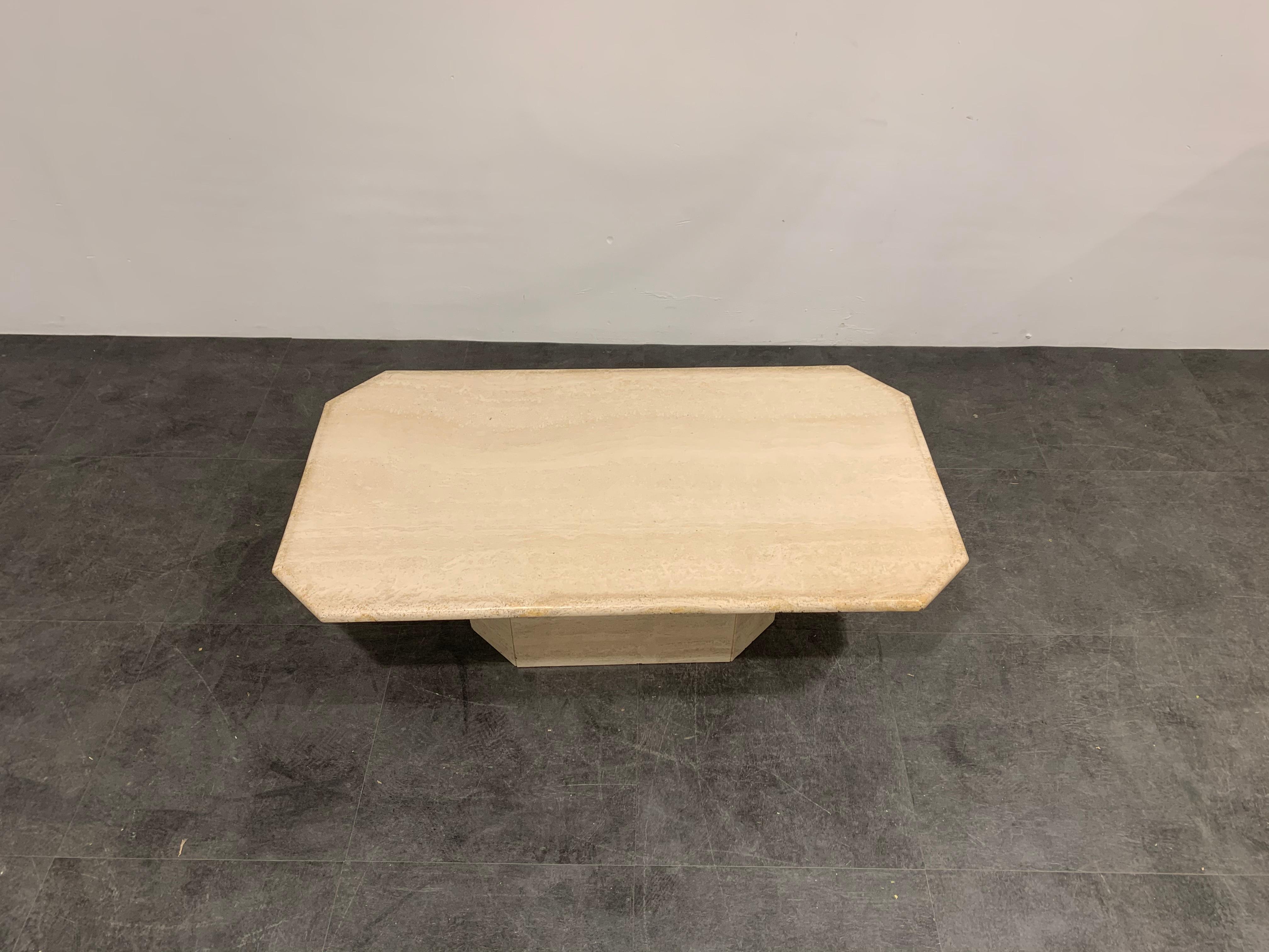 Travertine Coffee Table, 1980s 6