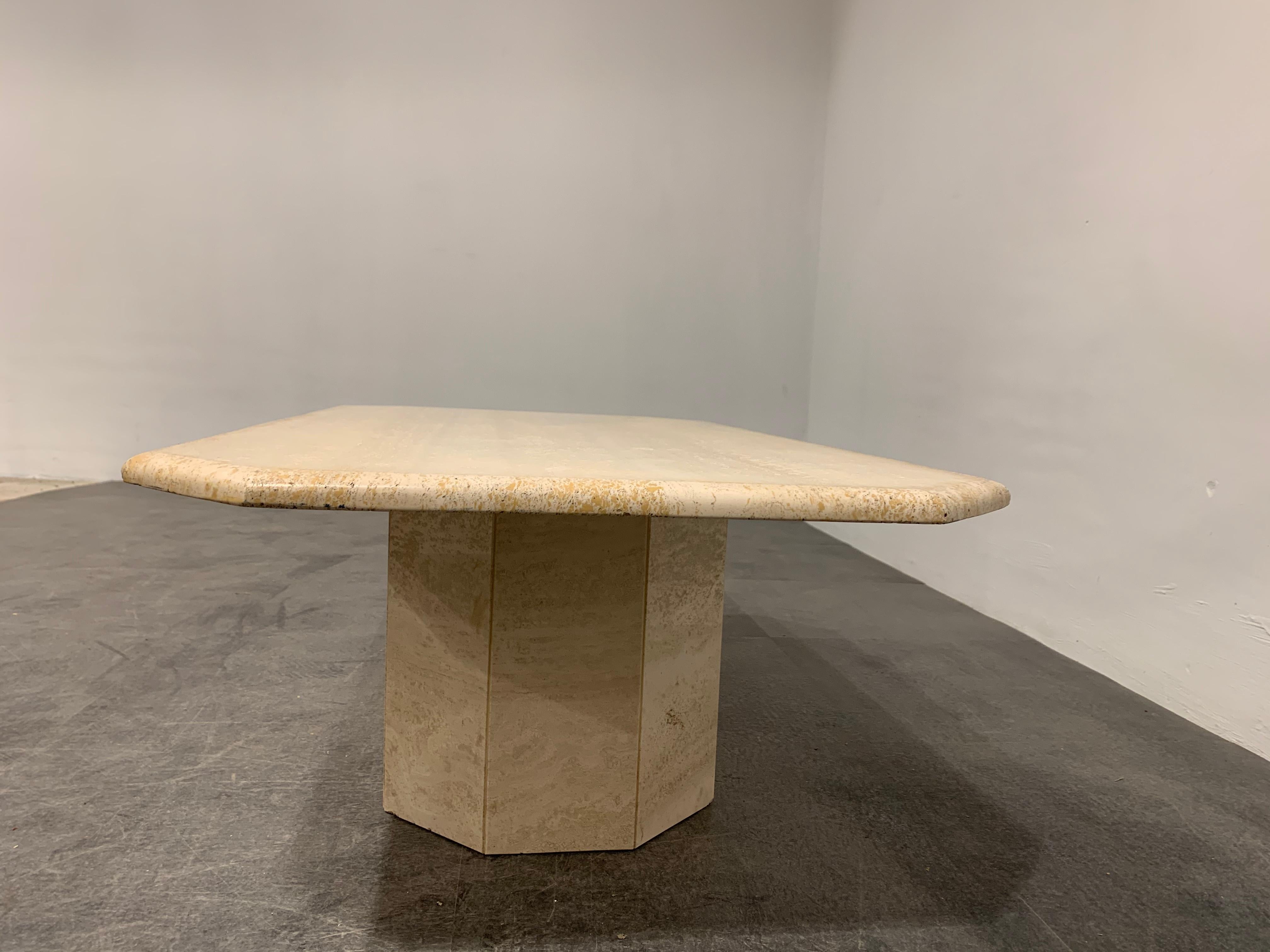 Travertine Coffee Table, 1980s 8