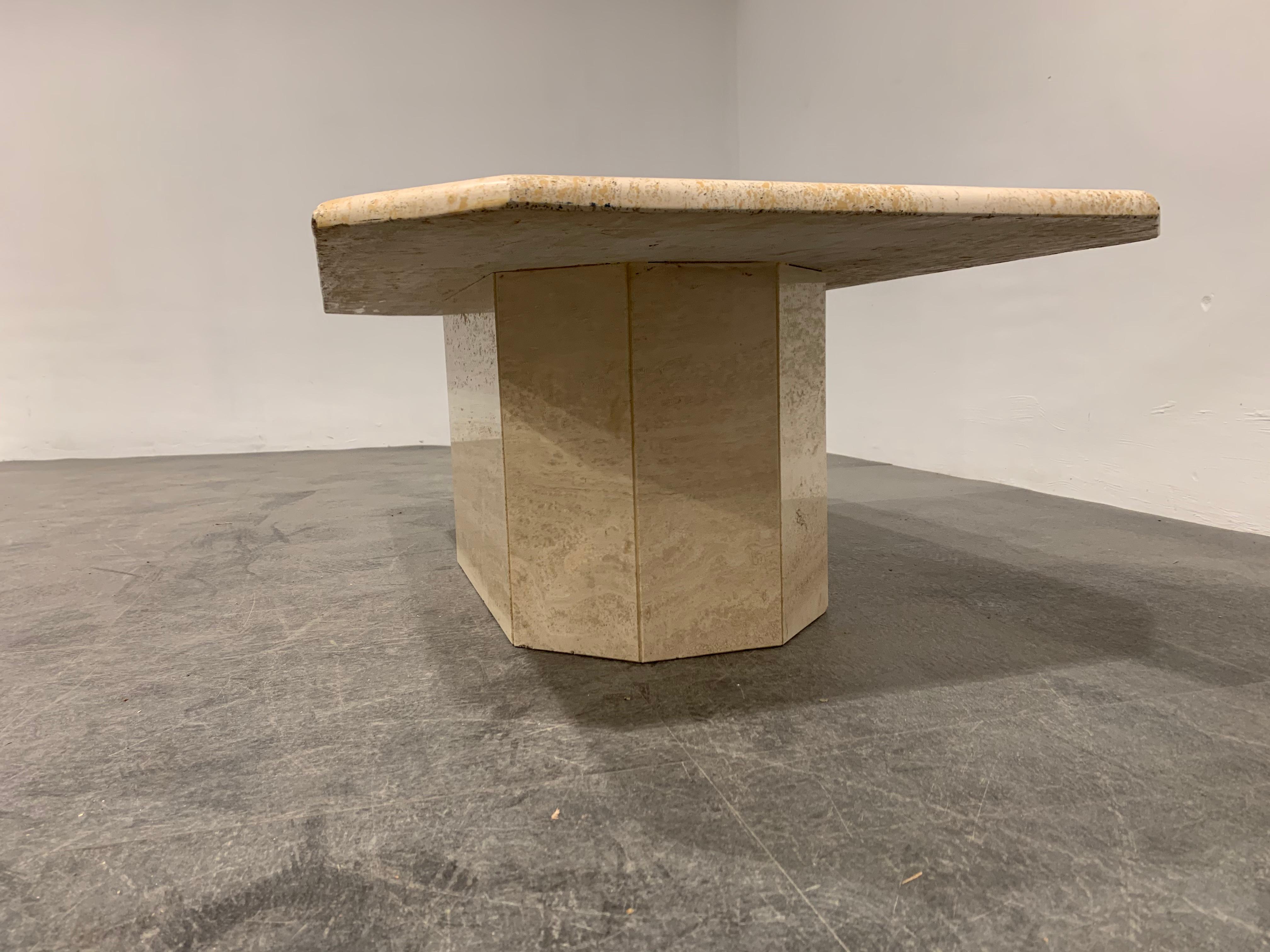 Travertine Coffee Table, 1980s 10