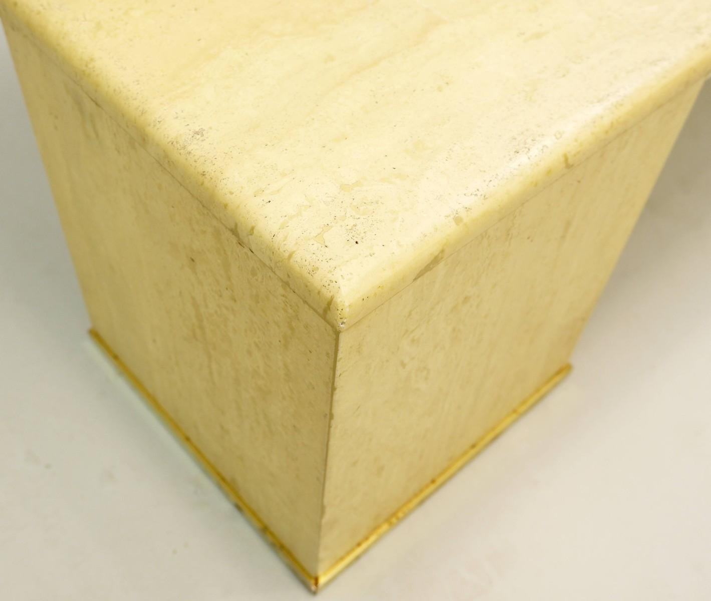 Table basse en travertin - années 1980 Bon état - En vente à Brussels, BE