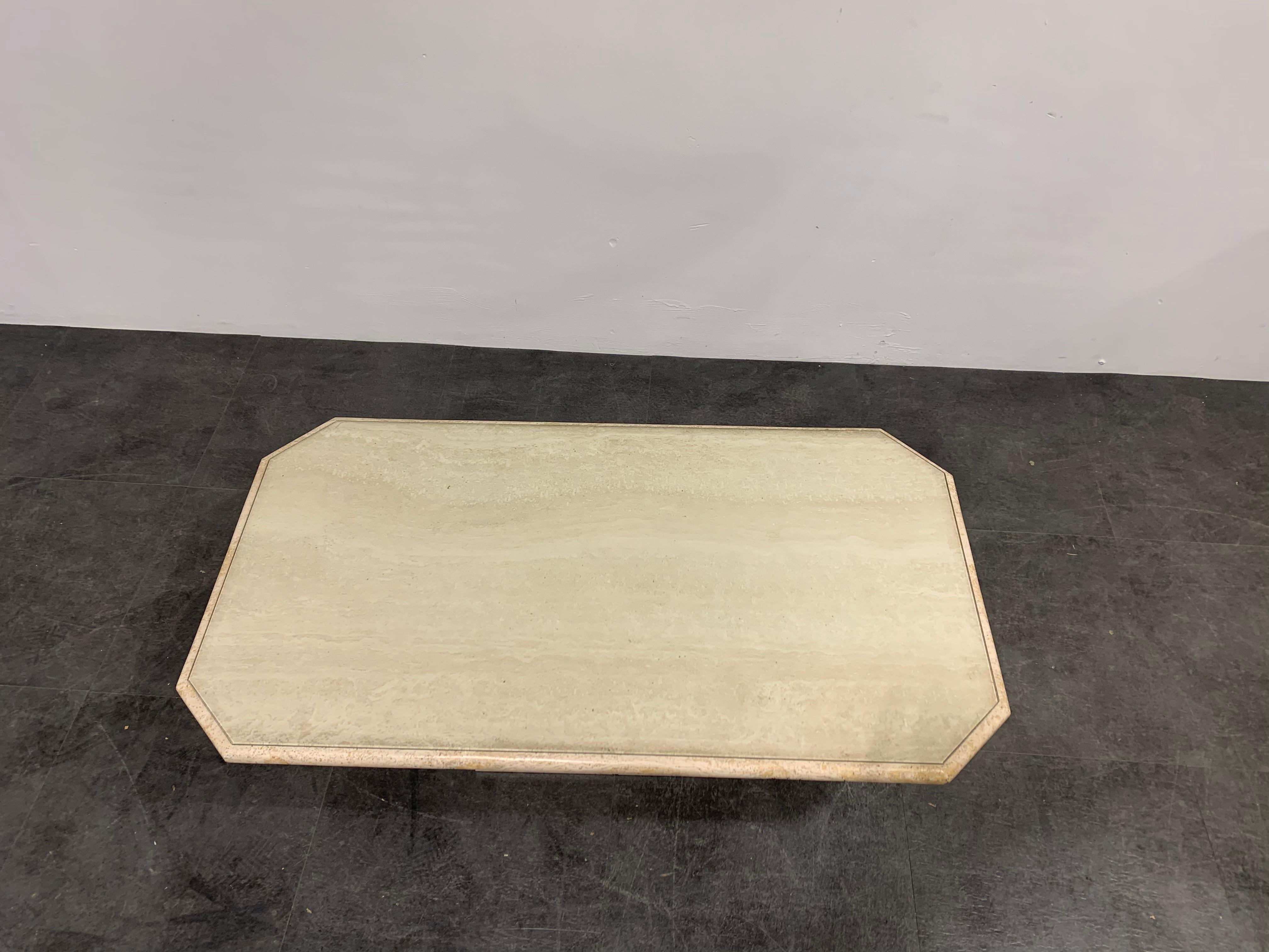 Late 20th Century Travertine Coffee Table, 1980s