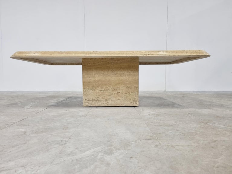 Travertine Coffee Table, 1980s In Good Condition For Sale In Ottenburg, BE