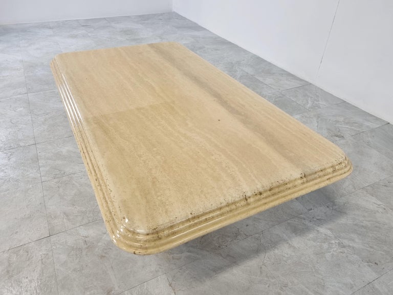 Travertine Coffee Table, 1980s For Sale 2