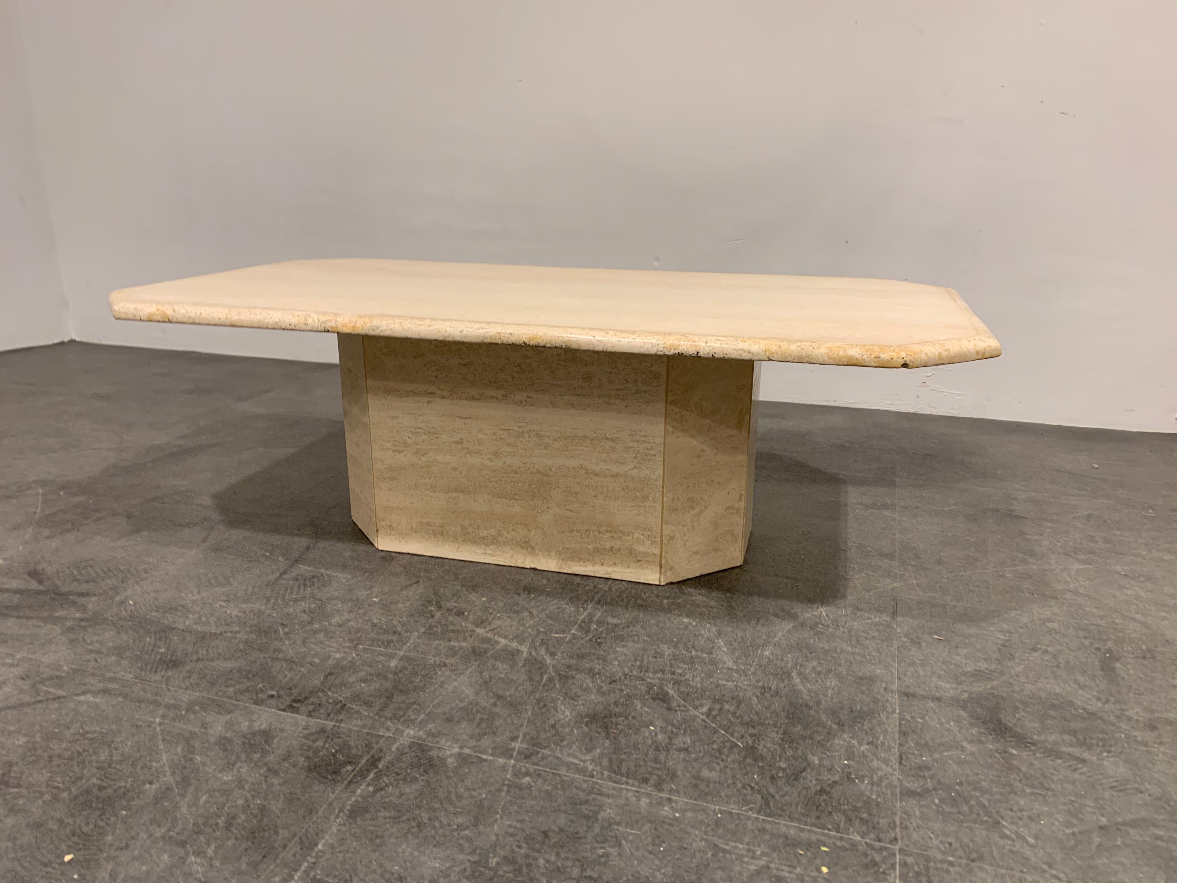 Travertine Coffee Table, 1980s 4