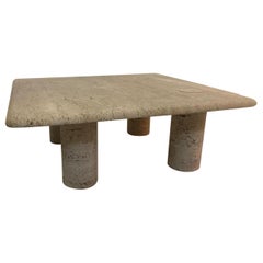 Travertine Coffee Table by Angelo Mangiarotti, 1970