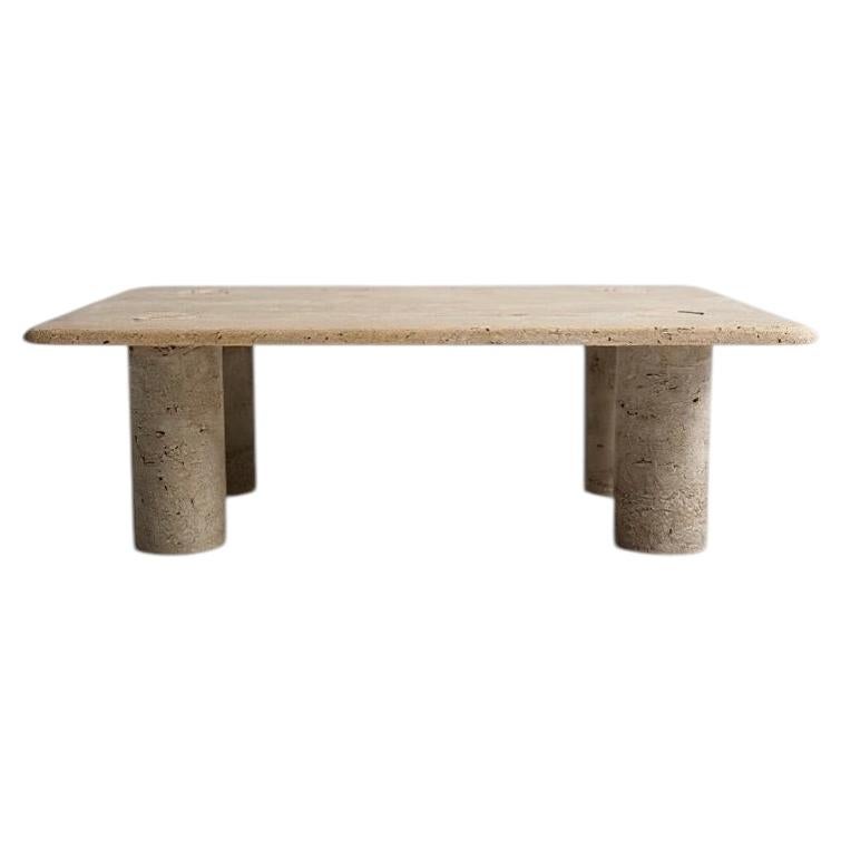 Travertine Coffee Table by Angelo Mangiarotti for Up & Up, 1970s