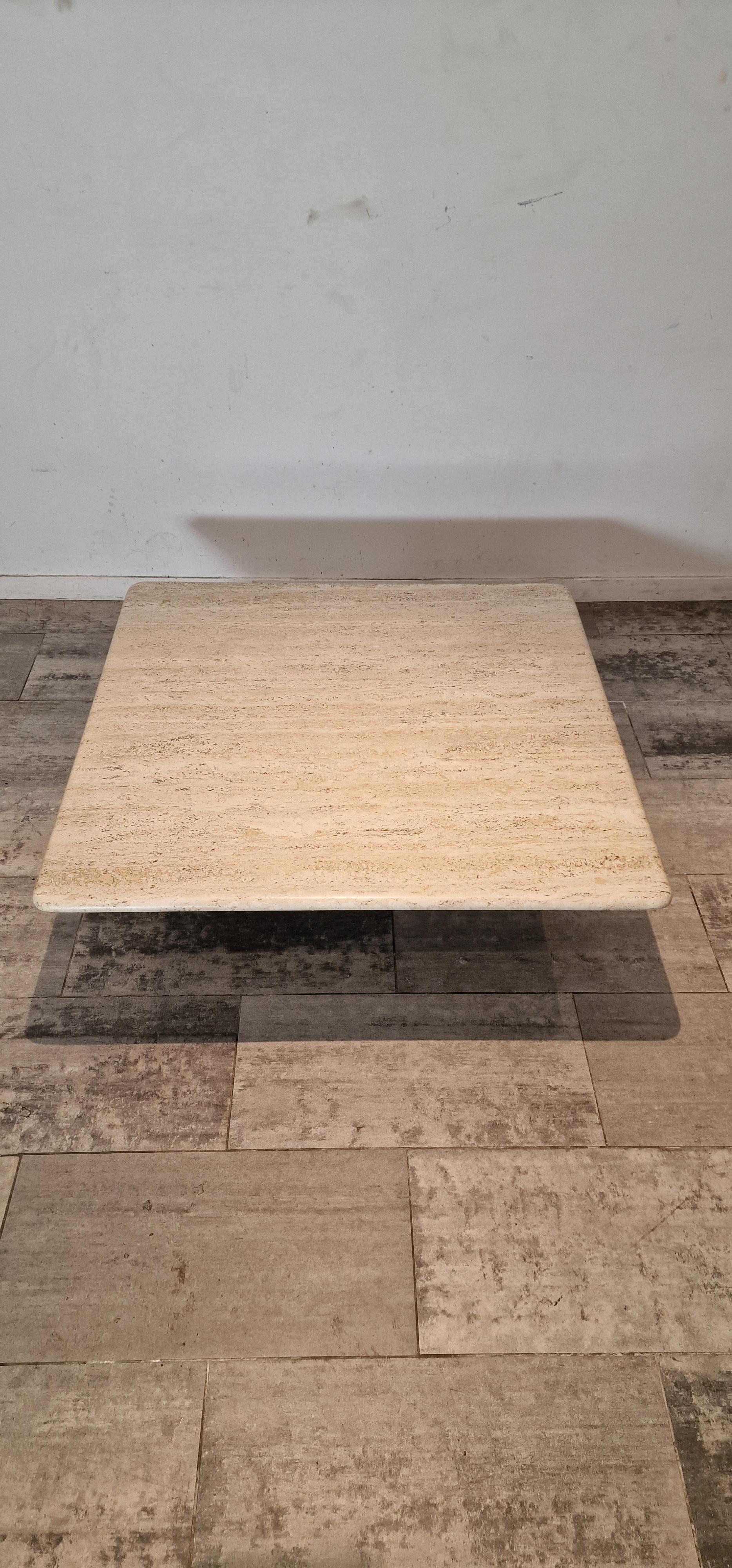 Travertine Coffee Table by Angelo Mangiarotti for Up & Up, Italy, 1970s In Good Condition For Sale In Waasmunster, BE