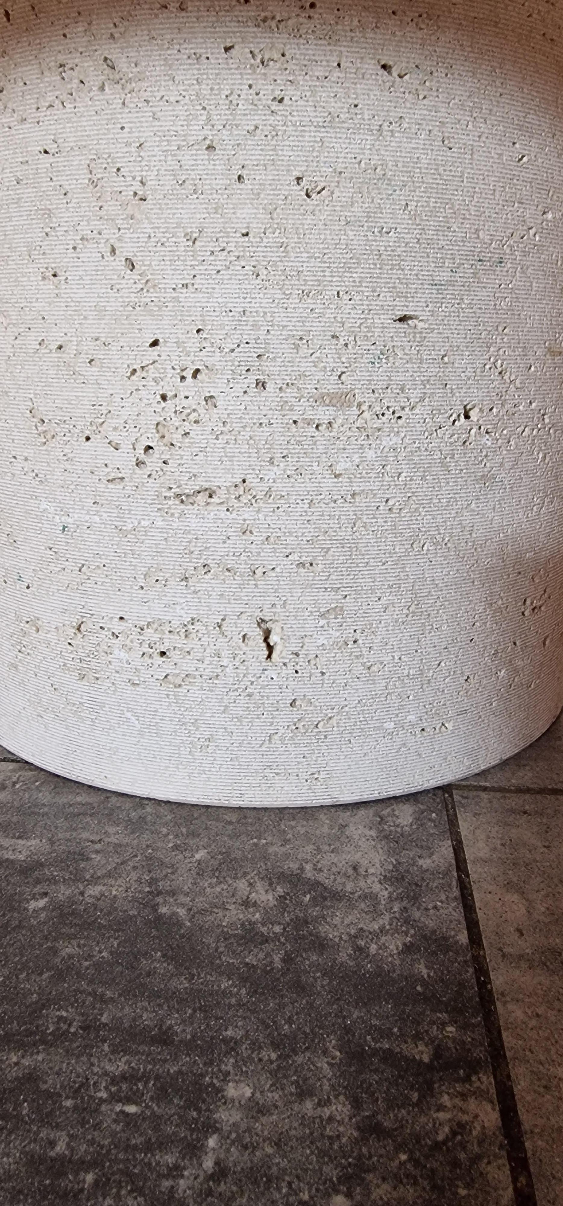 Fin du 20e siècle Table basse en travertin d'Angelo Mangiarotti pour Up & Up, Italie, années 1970 en vente