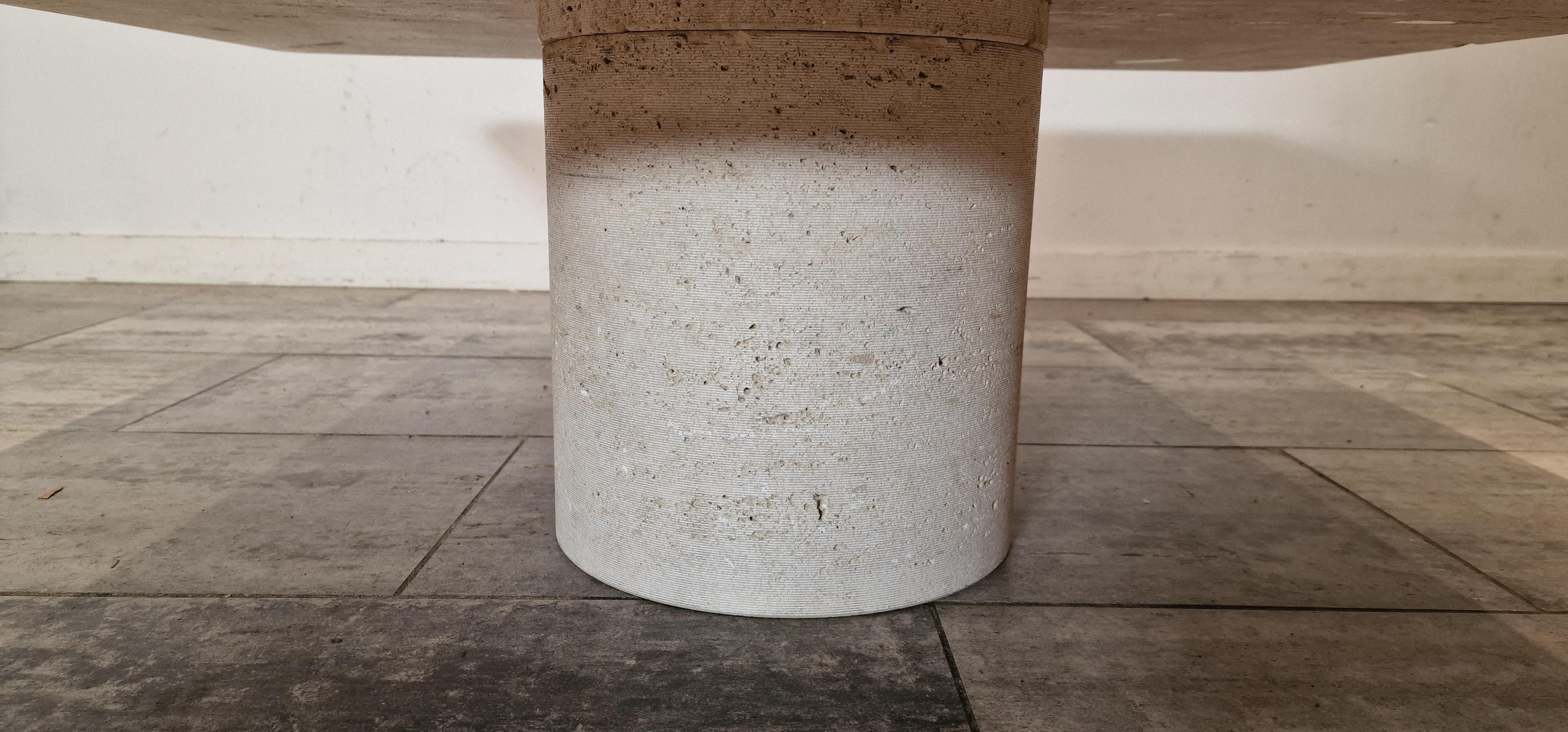 Travertine Coffee Table by Angelo Mangiarotti for Up & Up, Italy, 1970s For Sale 2