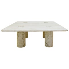 Travertine Coffee Table by Angelo Mangiarotti for Up&Up, circa 1970, Italy