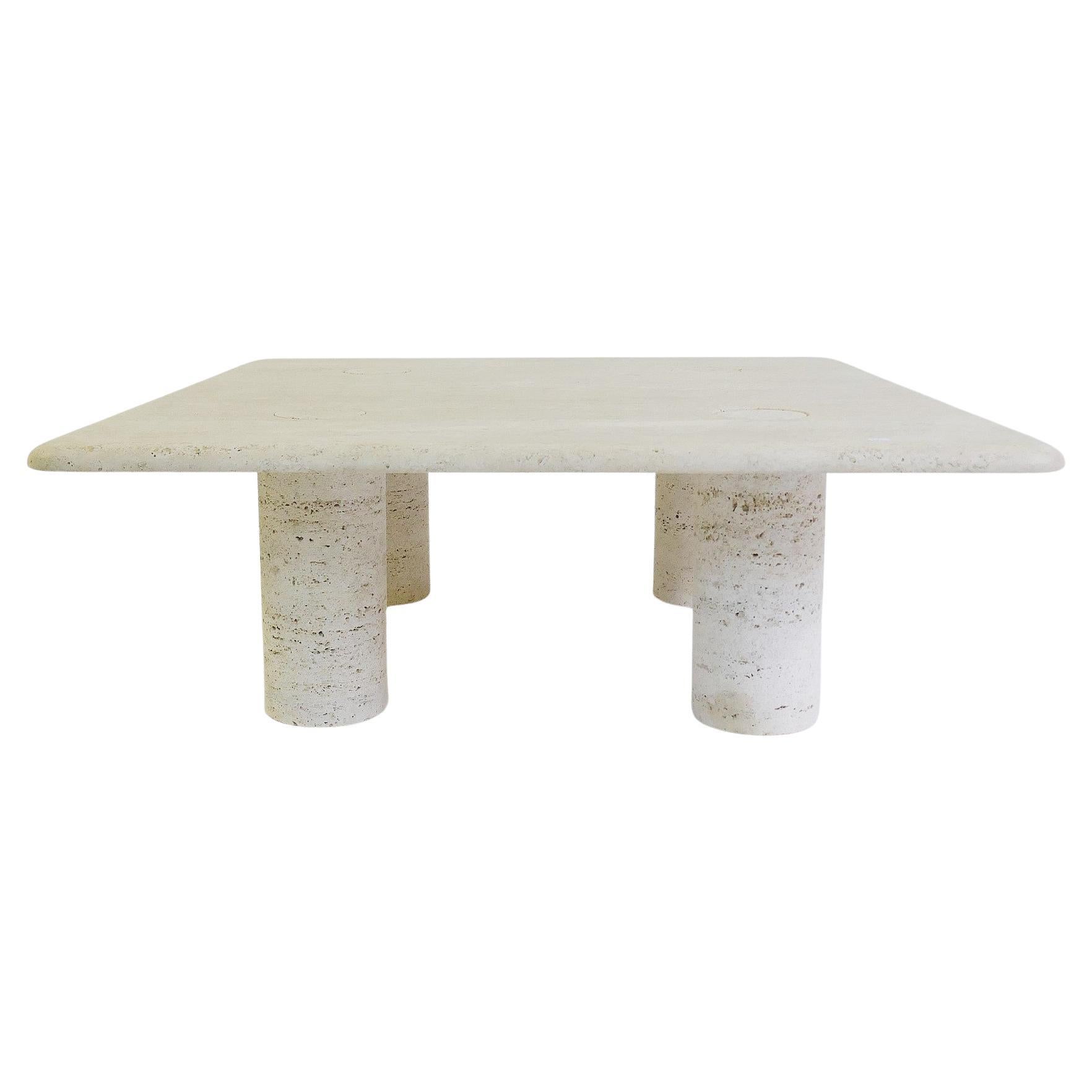 Travertine Coffee Table by Angelo Mangiarotti for Up&Up