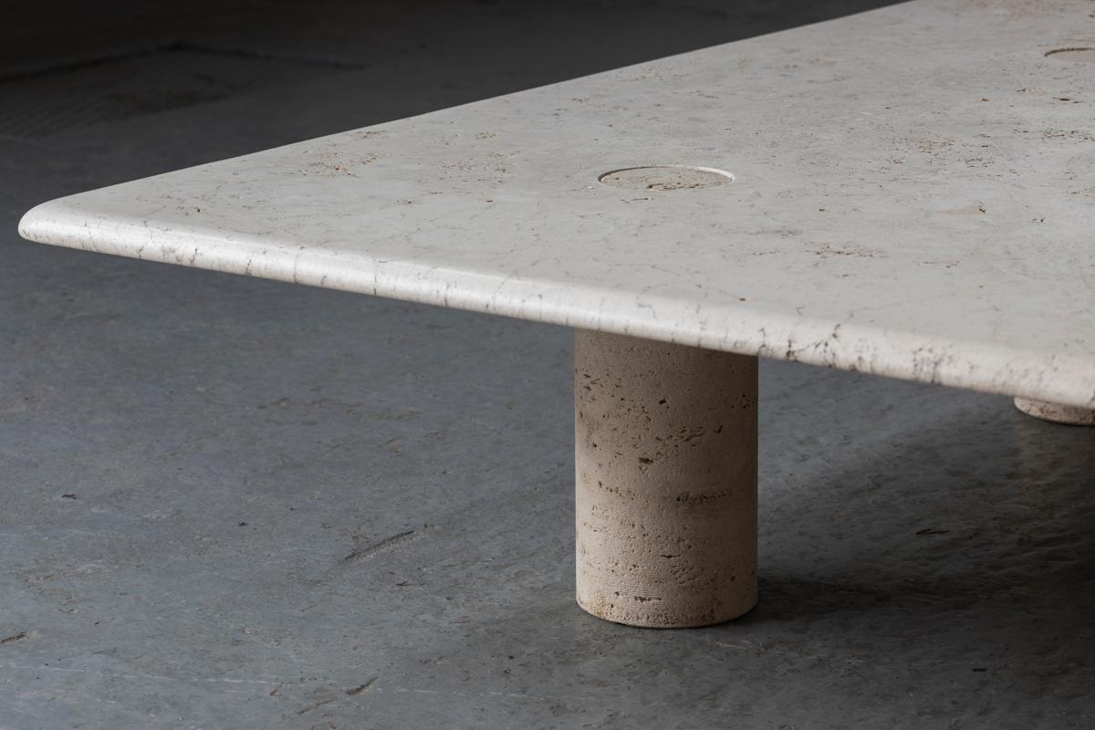 Angelo Mangiarotti Travertine Coffee Table for Up&Up, Italy, 1970s 10