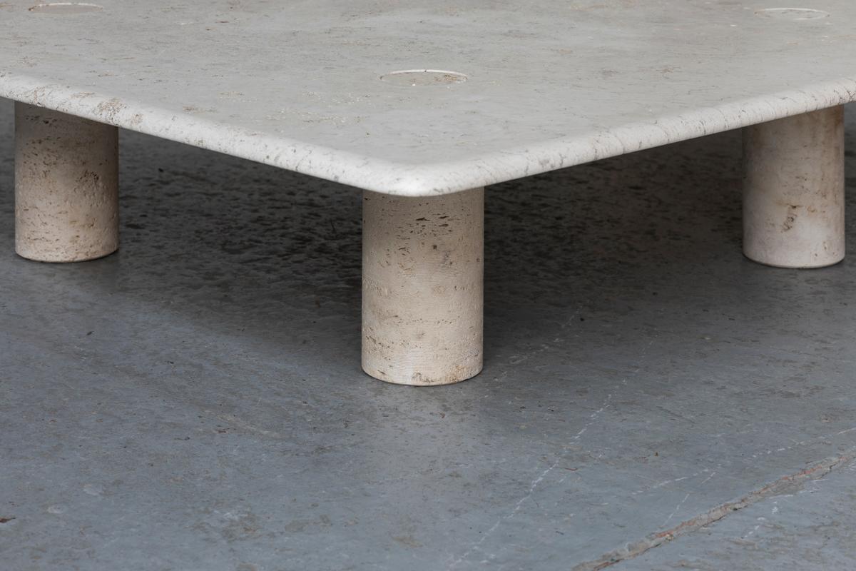 Angelo Mangiarotti Travertine Coffee Table for Up&Up, Italy, 1970s 11