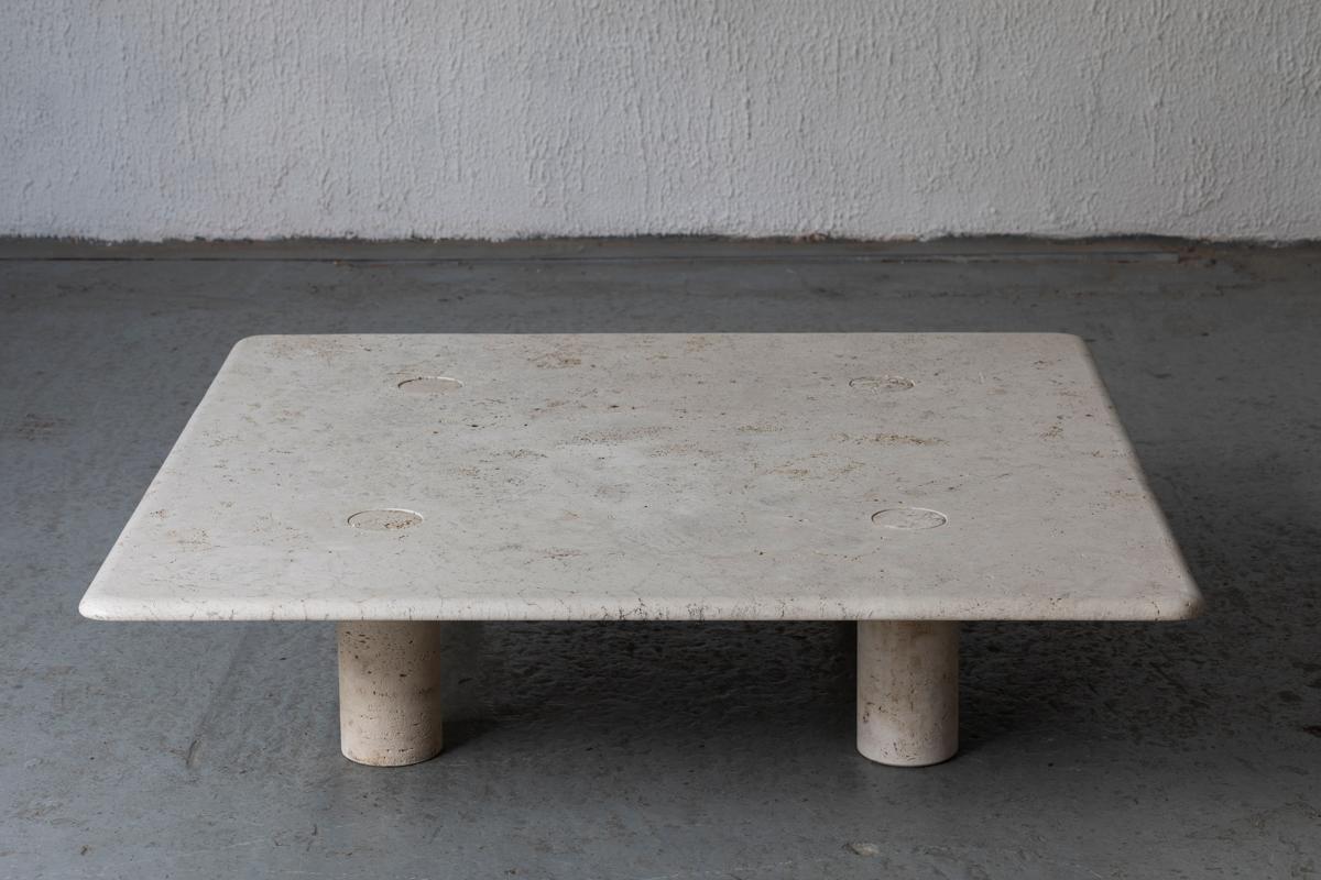 Angelo Mangiarotti Travertine Coffee Table for Up&Up, Italy, 1970s 12