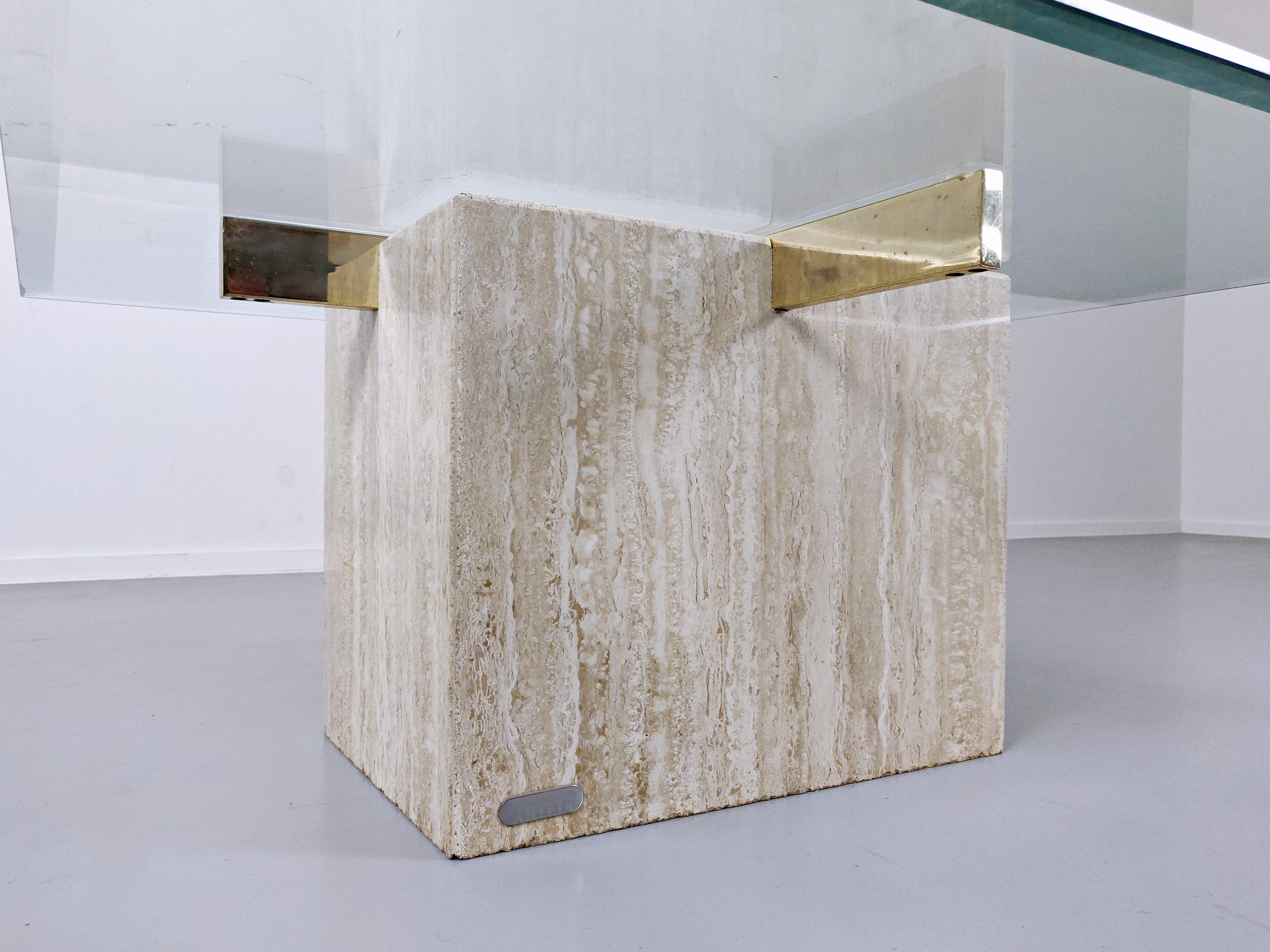 Travertine Coffee Table by Artedi In Good Condition In Brussels, BE