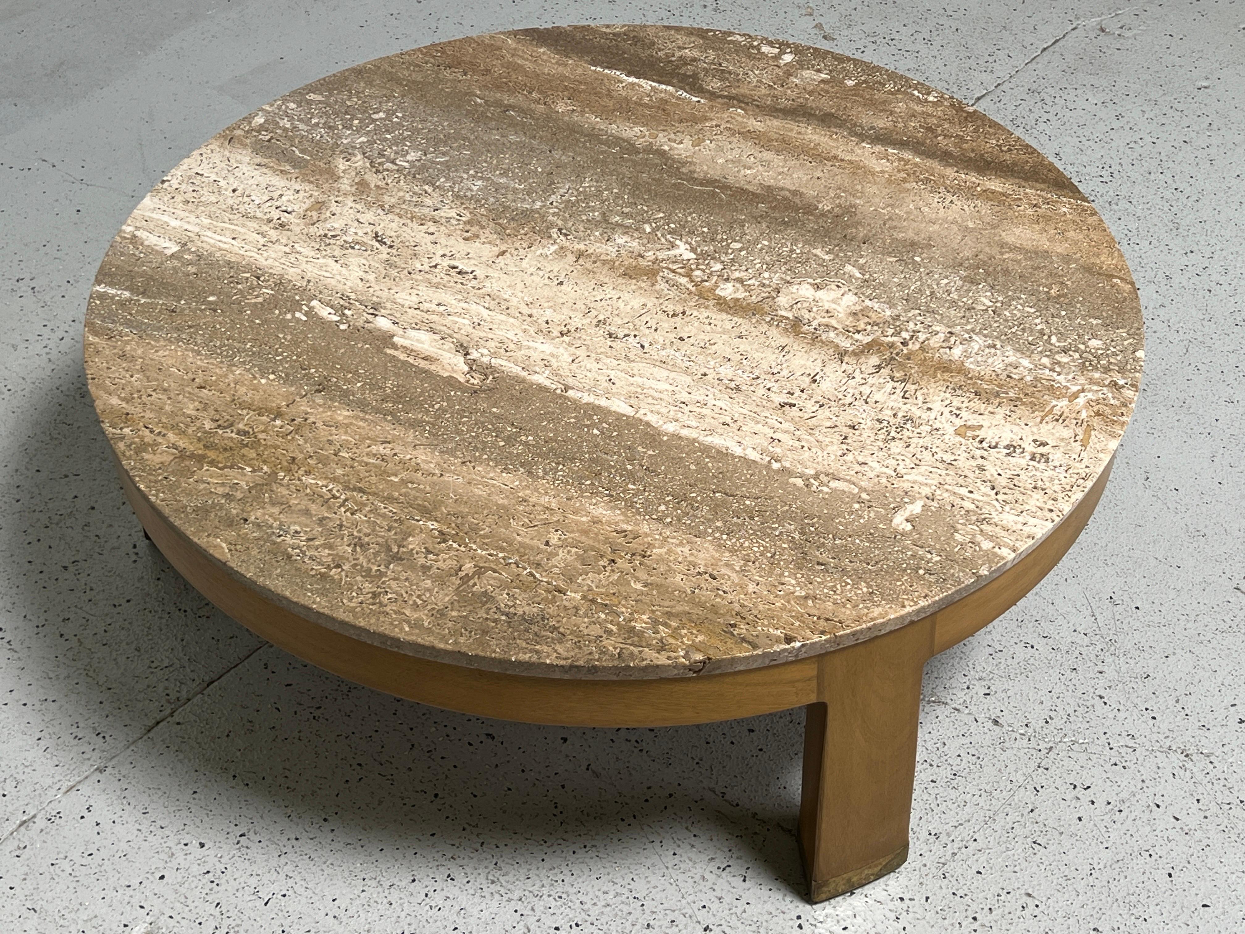 Travertine Coffee Table by Edward Wormley for Dunbar For Sale 6