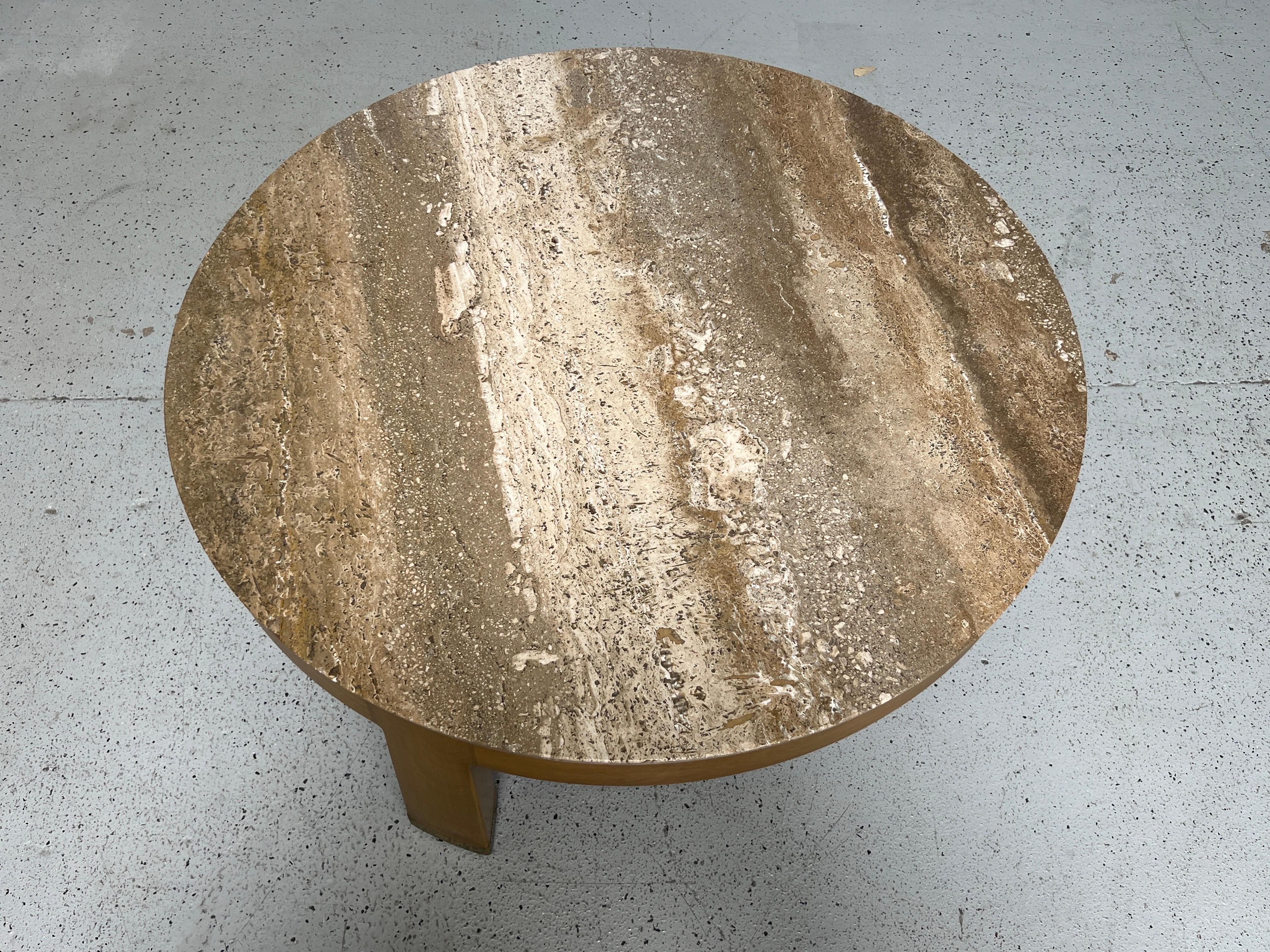 Travertine Coffee Table by Edward Wormley for Dunbar For Sale 9